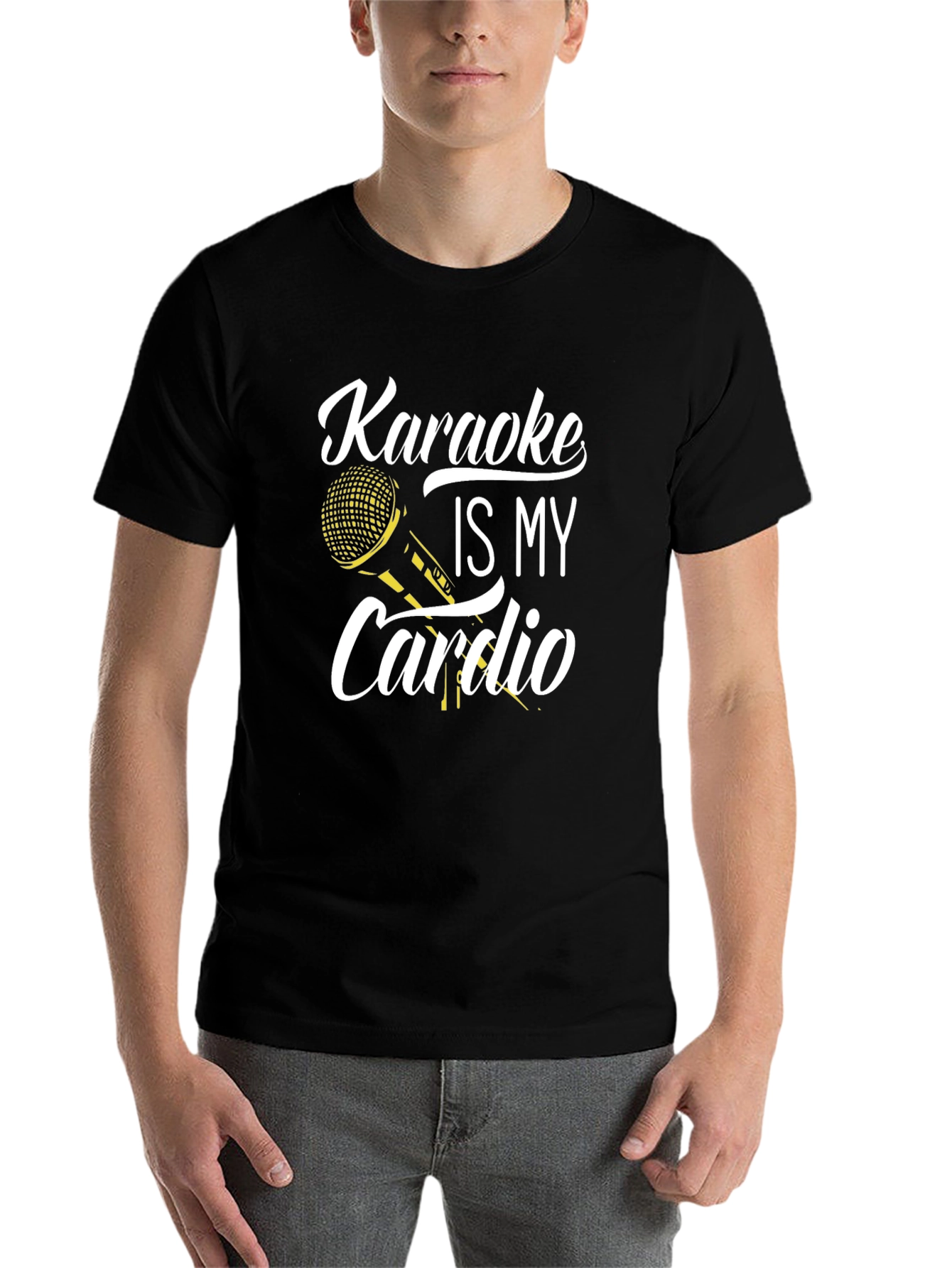 Black Karaoke Is My Cardio Graphic Tee view 7