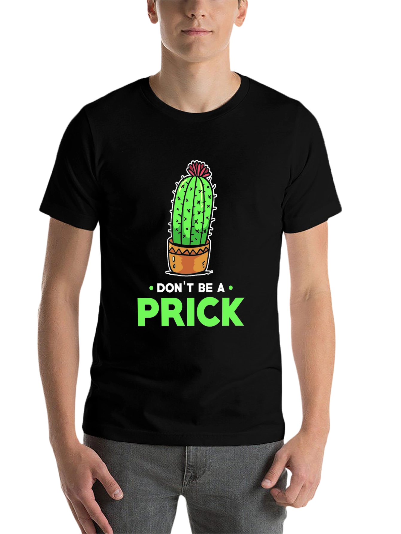 Black Don't Be a Prick Cactus Graphic T-Shirt view 7