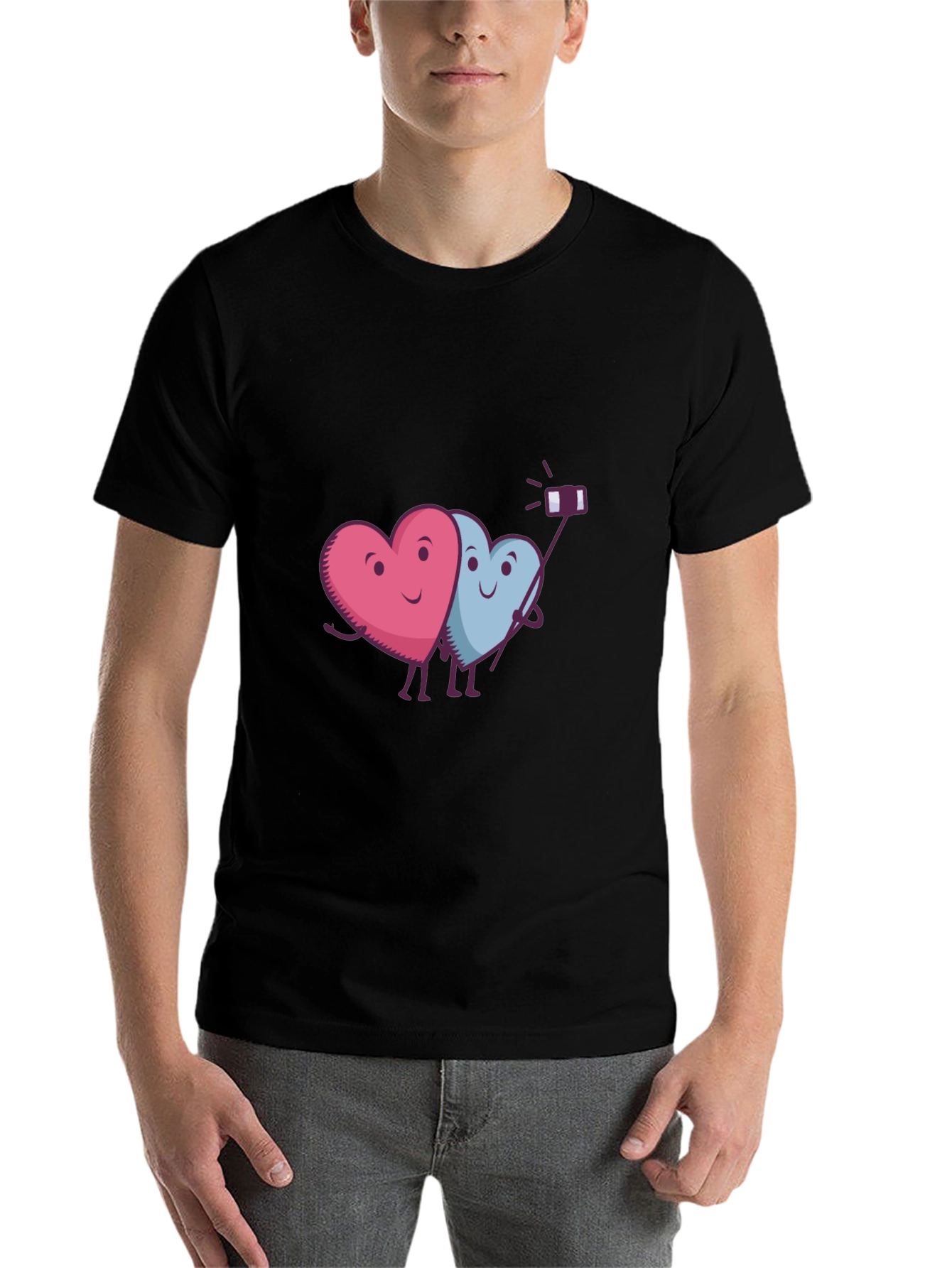 Black Heart Selfie Graphic T-Shirt - Cute & Trendy view 7