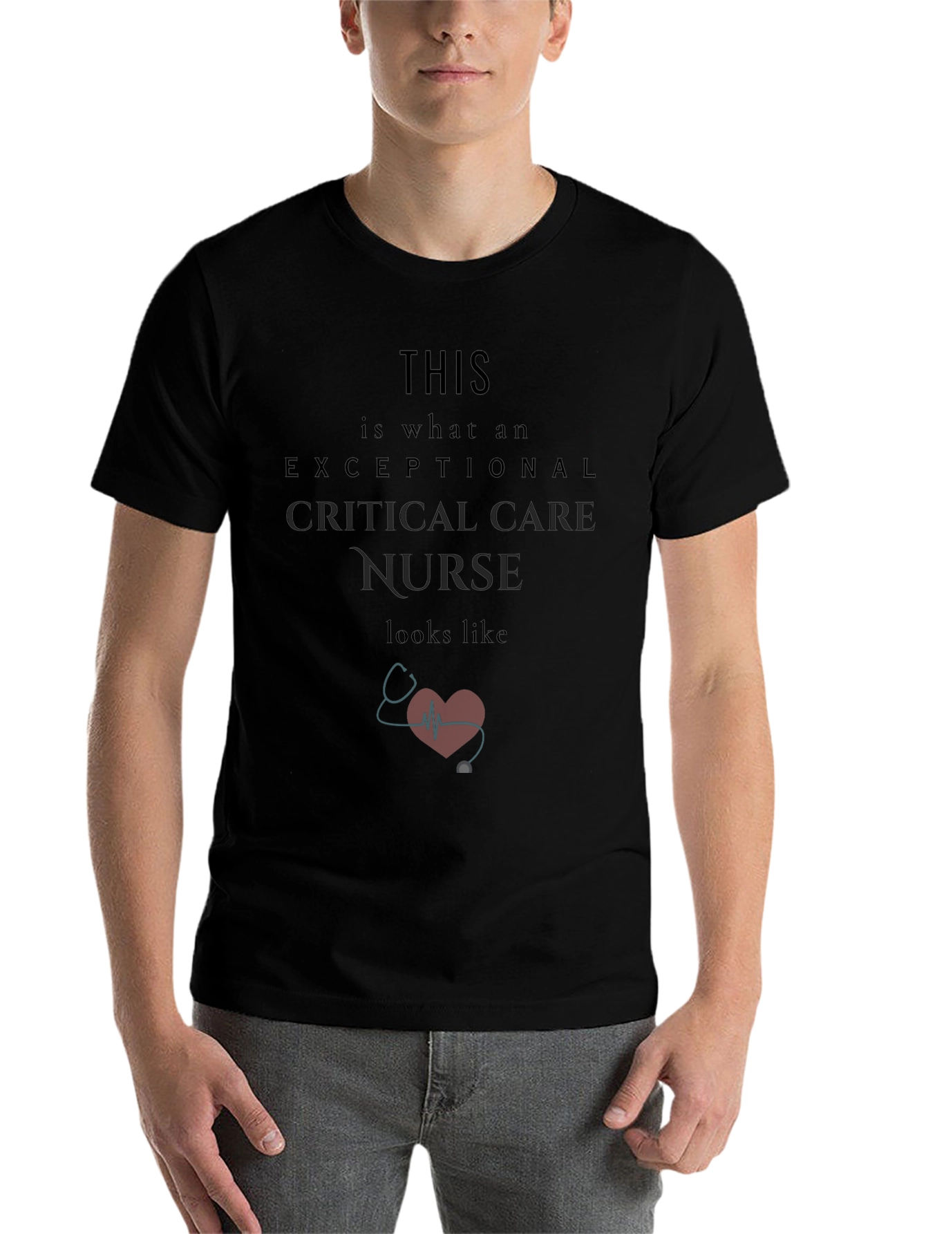 Black Exceptional Critical Care Nurse T-Shirt view 7