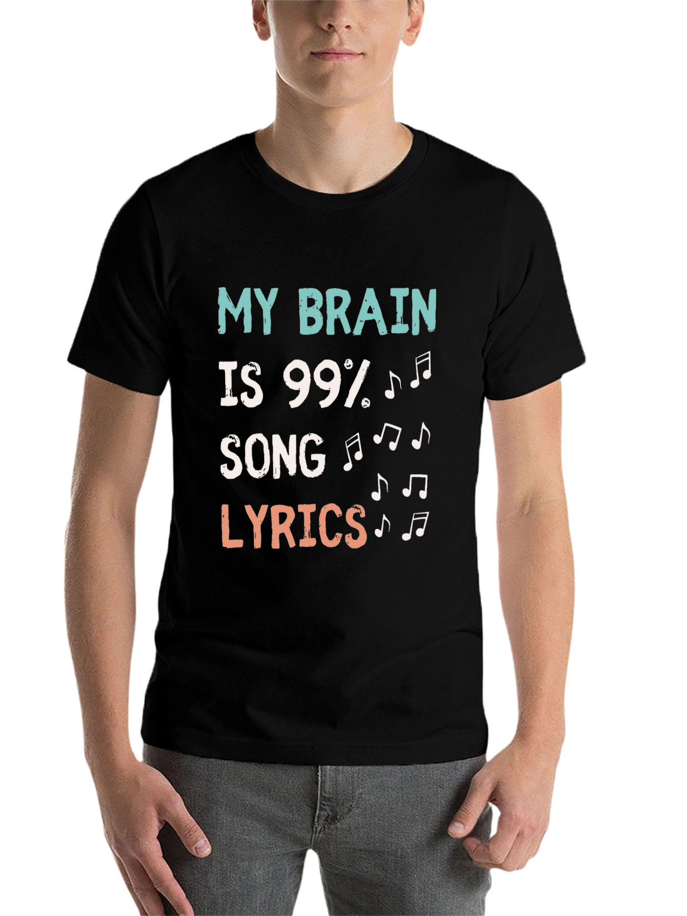 Black Funny Music Lover T-Shirt view 7
