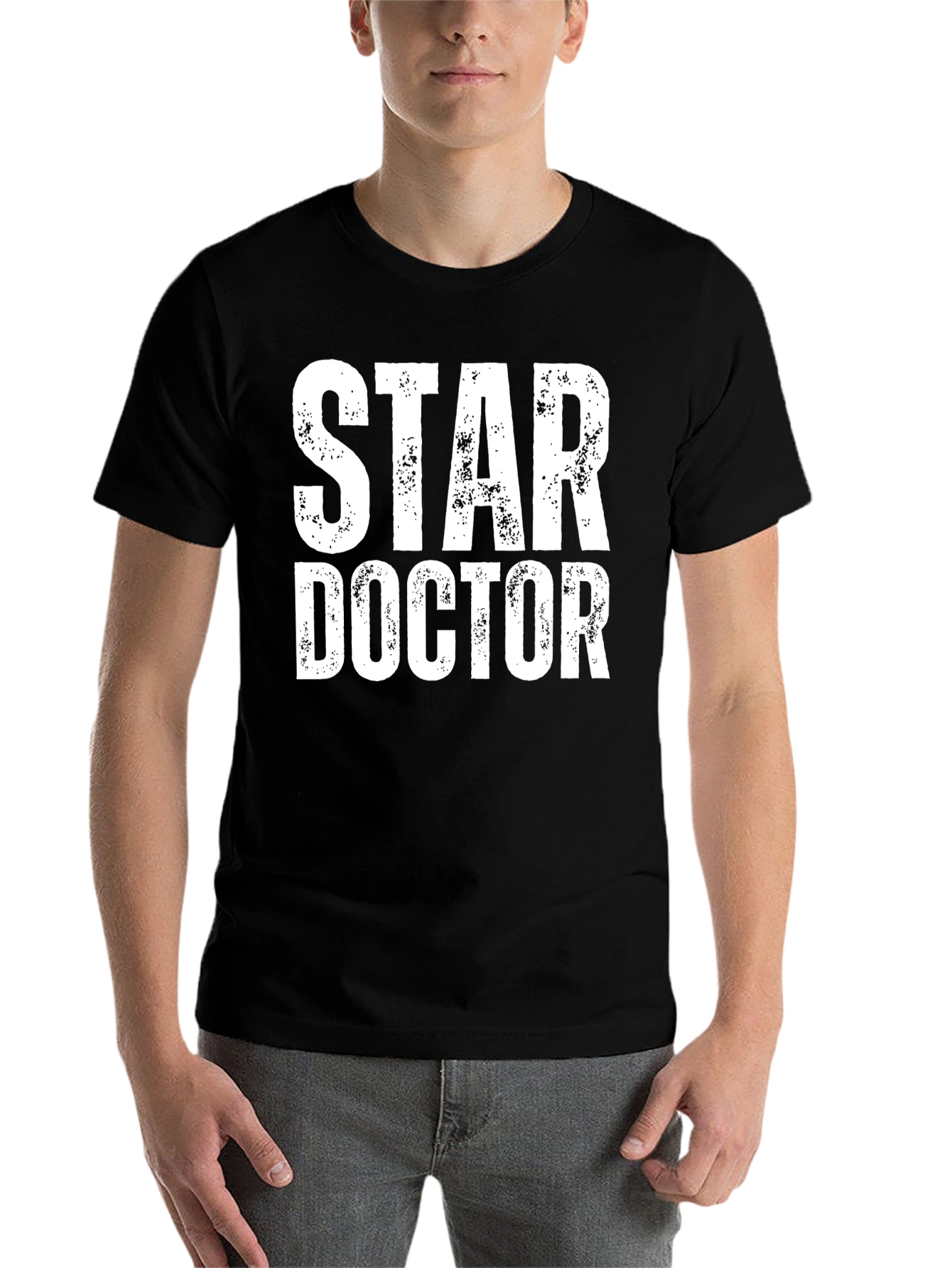Black Star Doctor Graphic T-Shirt - Black Cotton Blend view 7