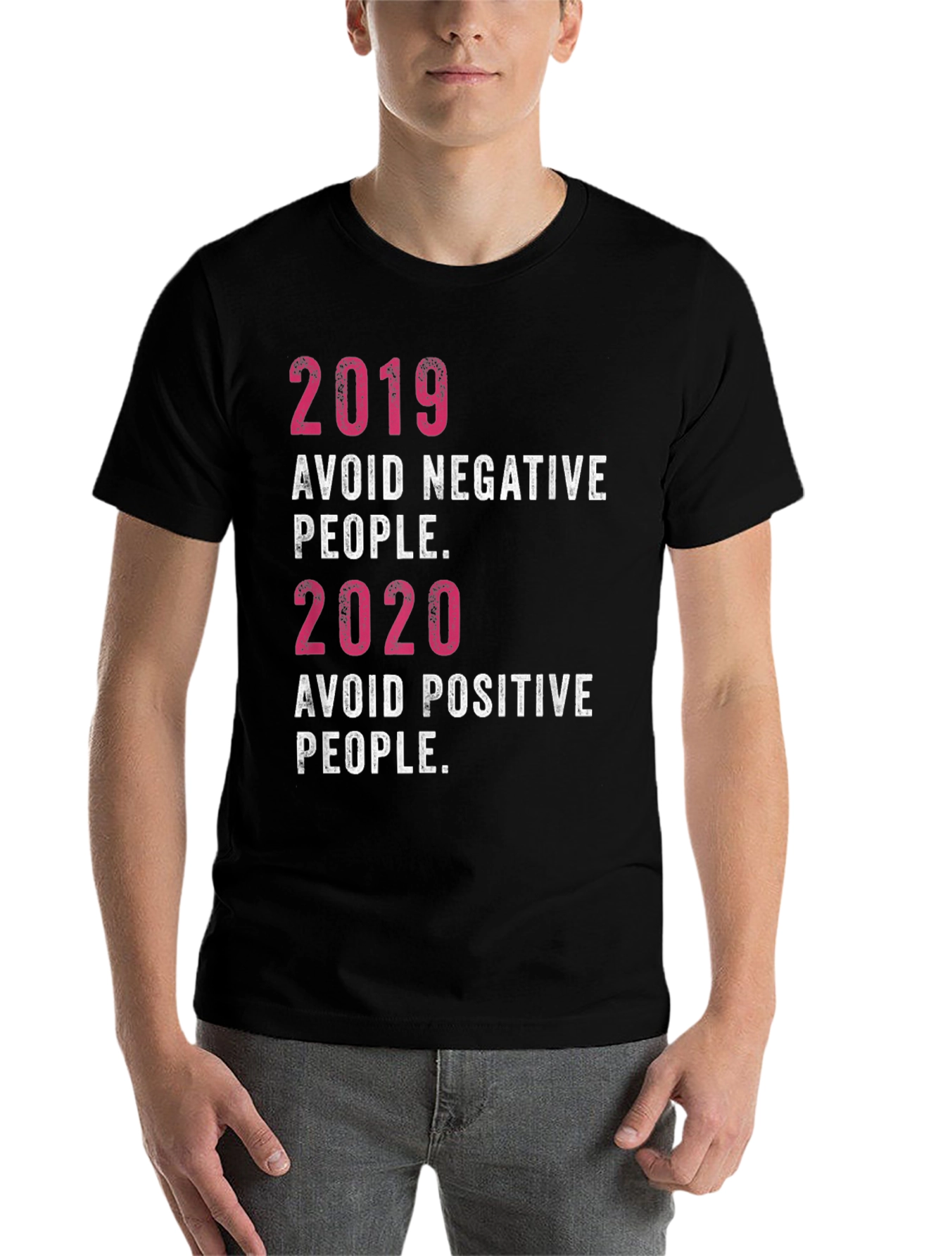 Black Avoid People Funny Graphic T-Shirt view 7