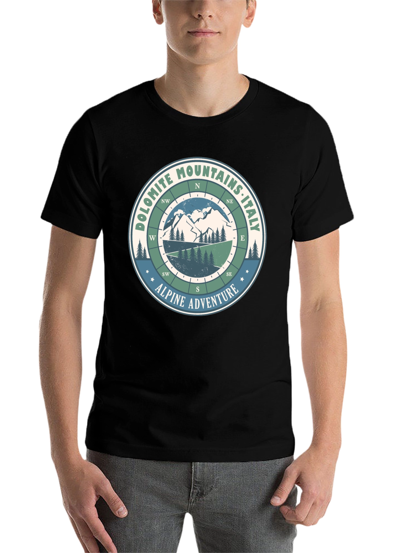 Black Dolomite Mountains Italy Adventure T-Shirt view 7