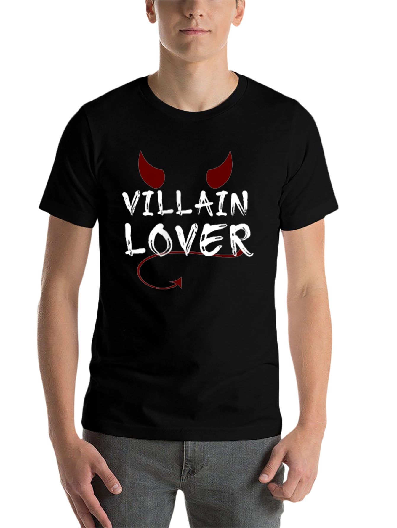 Black Villain Lover Graphic T-Shirt - Black view 7