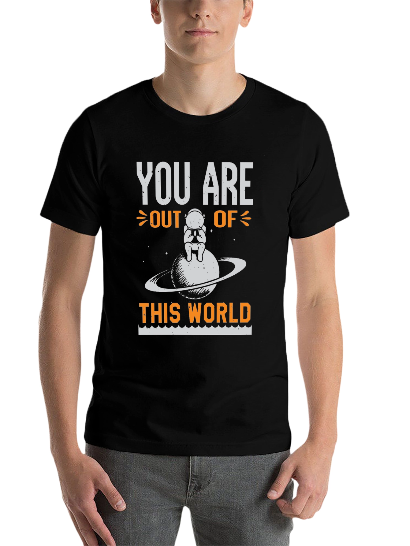 Black Out of This World Graphic Tee - Space Humor T-Shirt view 7