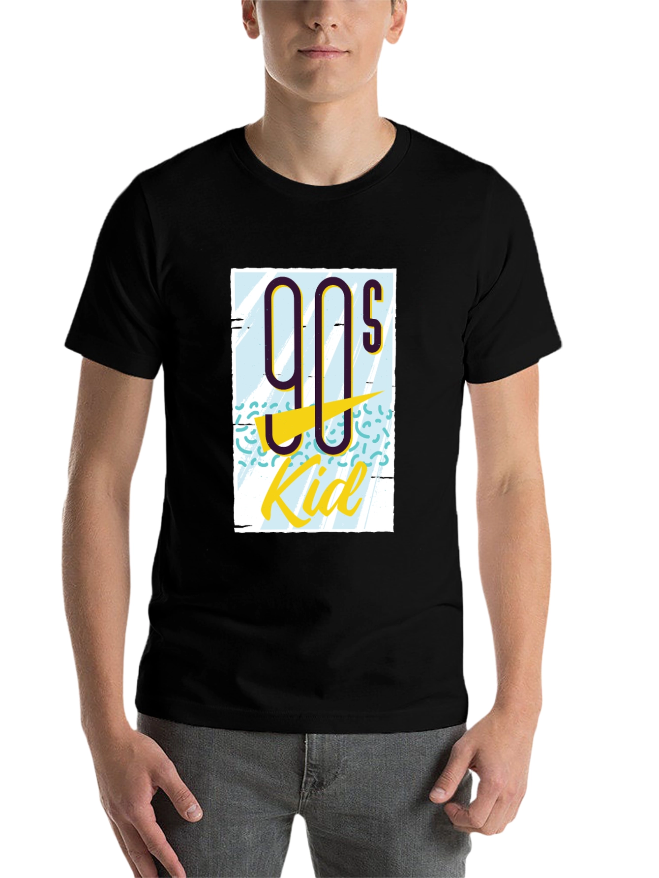Black 90s Kid Graphic Tee - Retro Style view 7