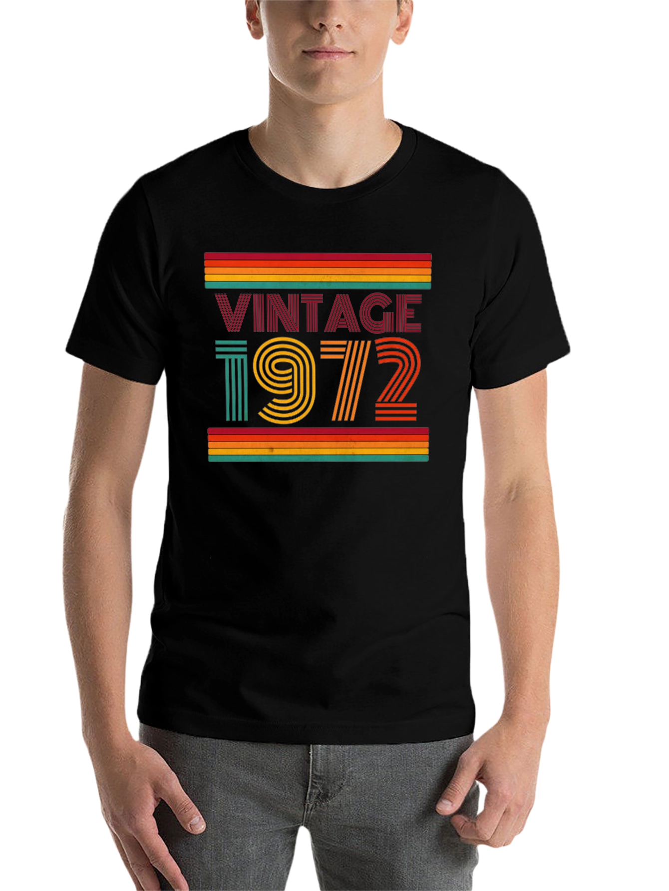 Black Vintage 1972 Graphic Tee - Retro Style view 7