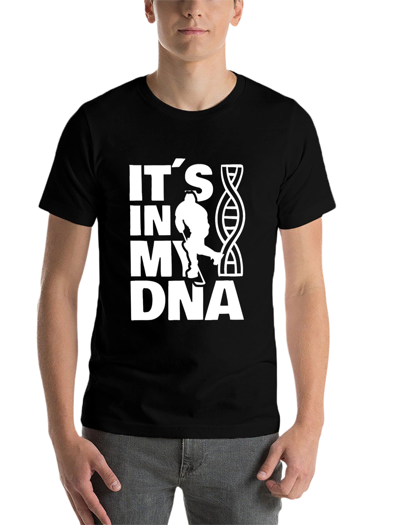 Black It's in My DNA Hockey T-Shirt view 7