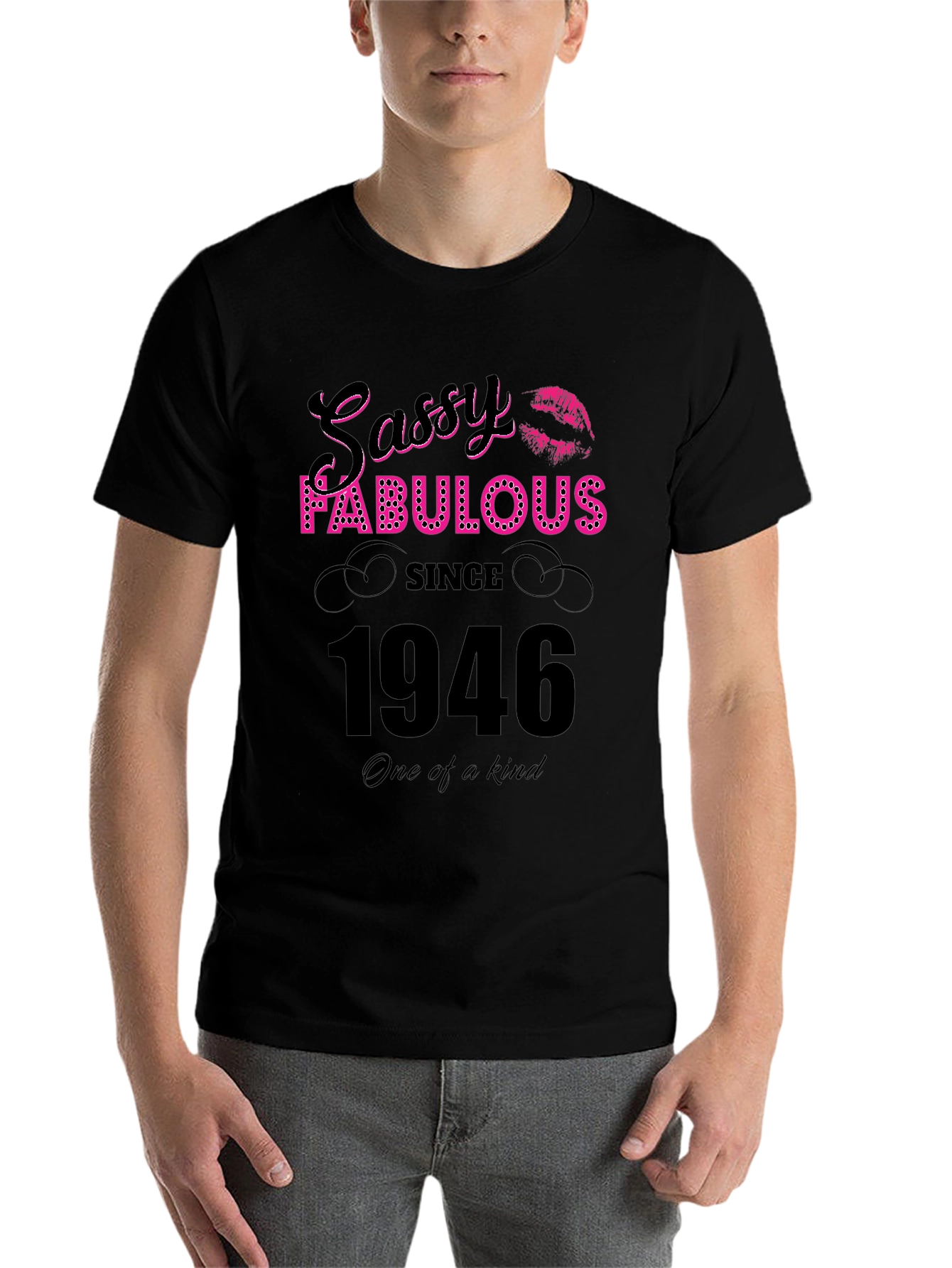Black Sassy Fabulous Since 1946 Birthday T-Shirt view 7