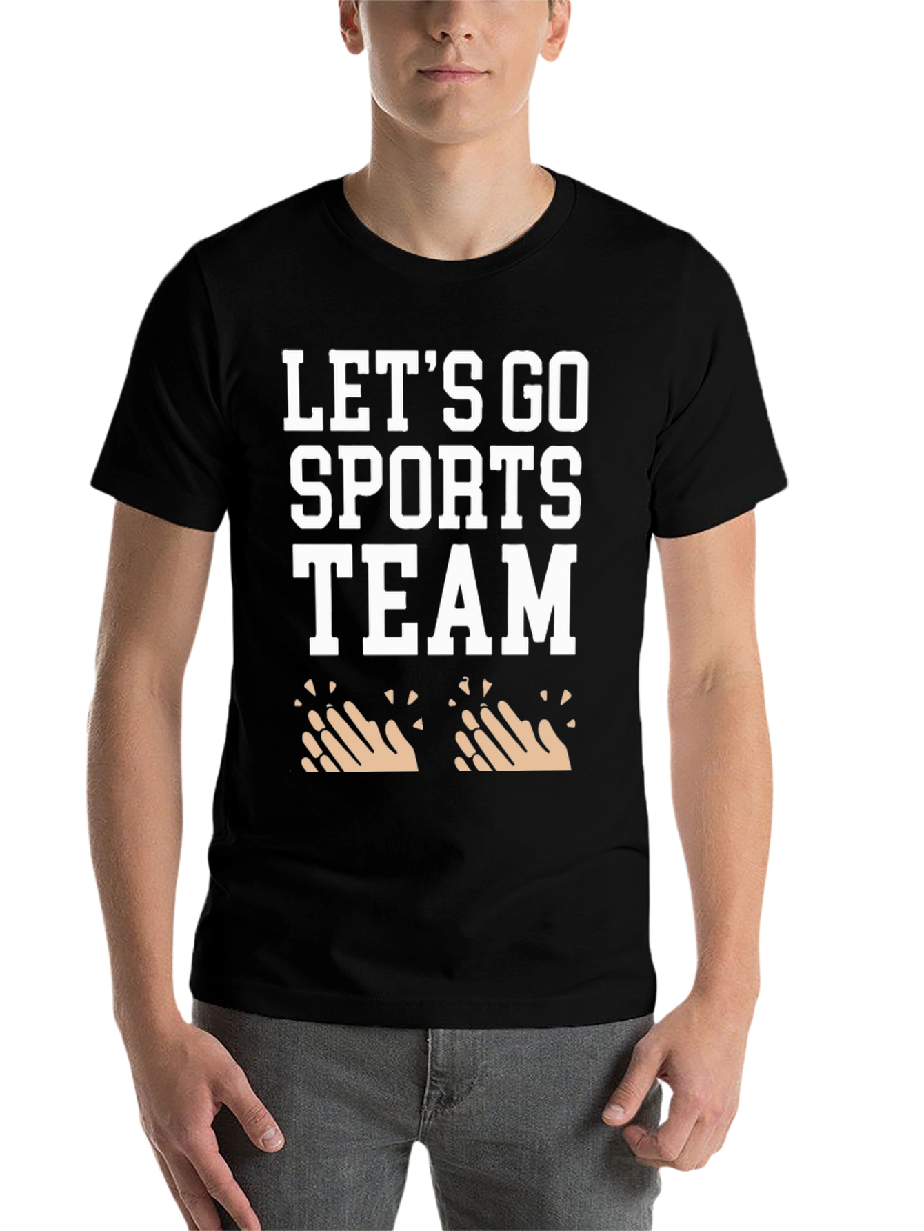 Black Let's Go Sports Team Black T-Shirt view 7