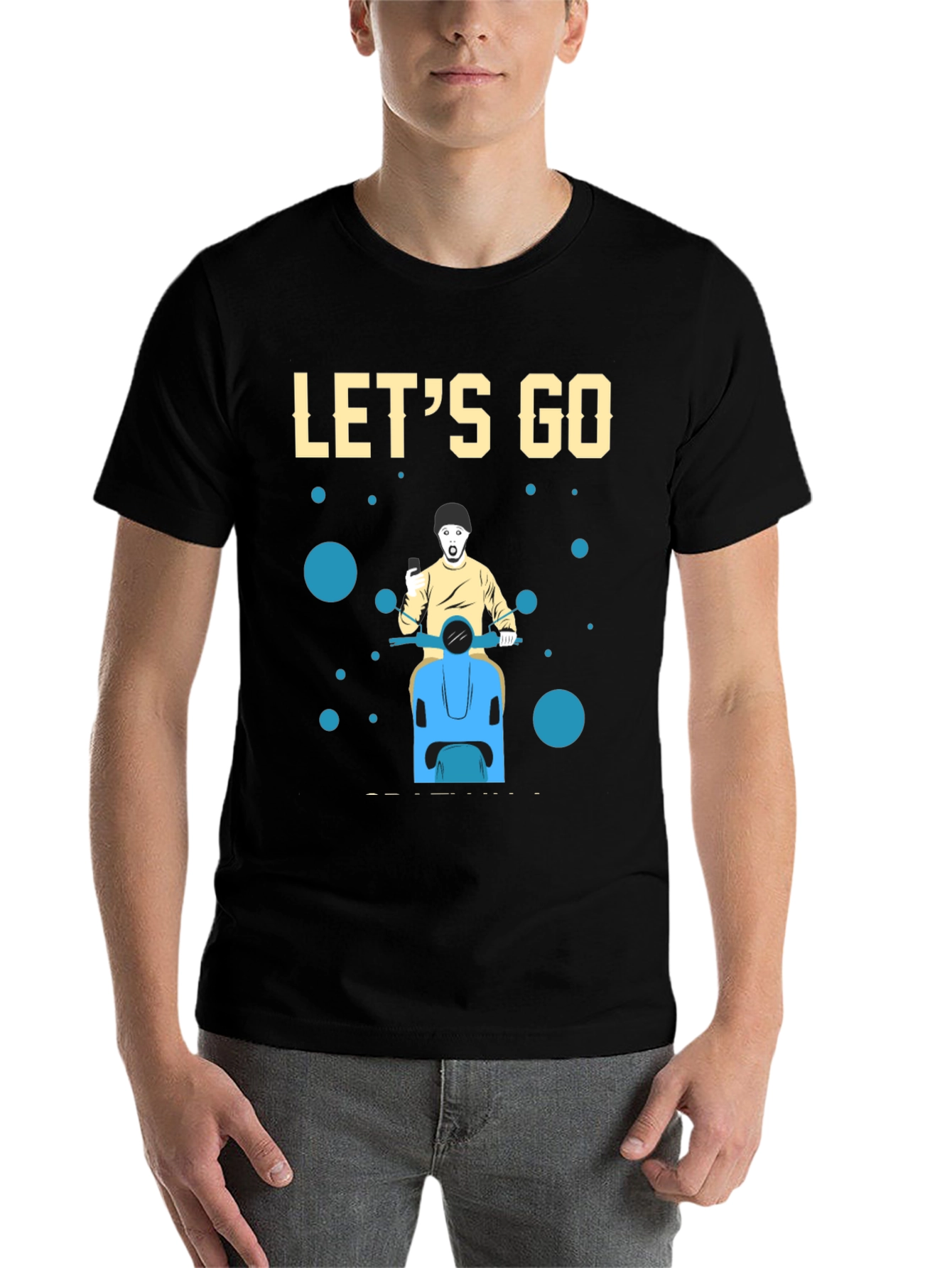 Black Let's Go Black Graphic T-Shirt view 7