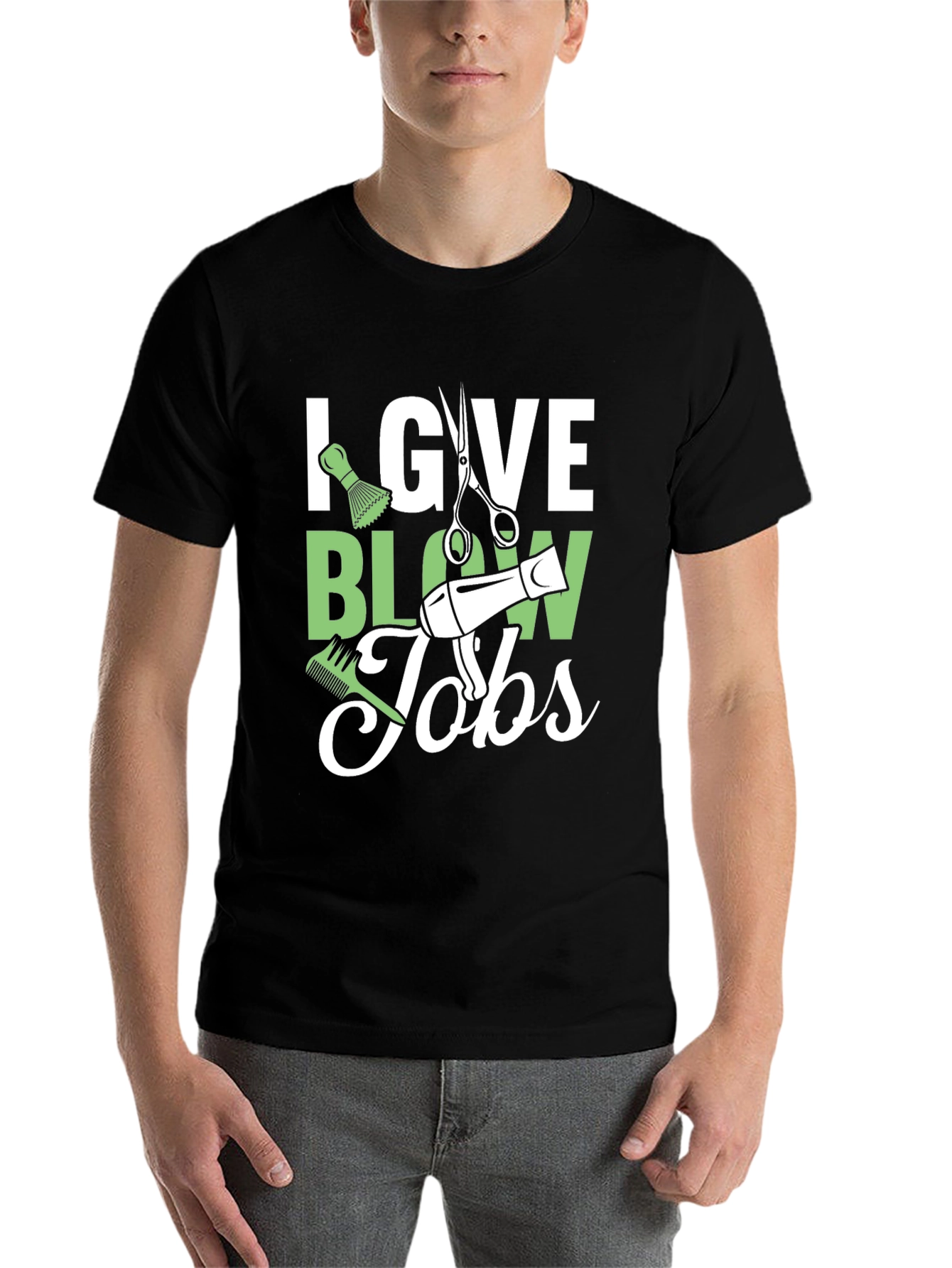 Black Stylist Humor T-Shirt: I Give Blow Jobs view 7