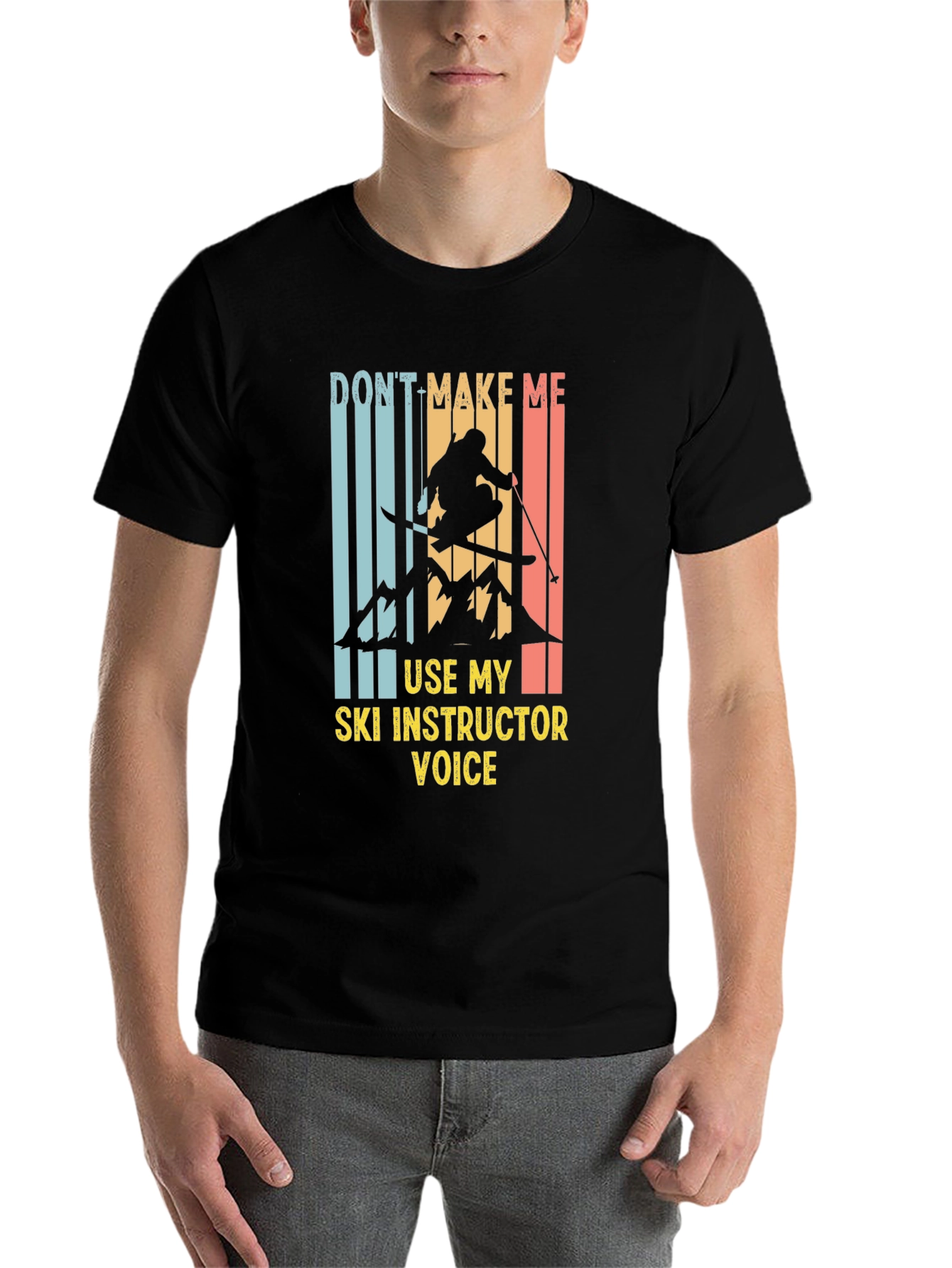 Black Ski Instructor Voice T-Shirt view 7