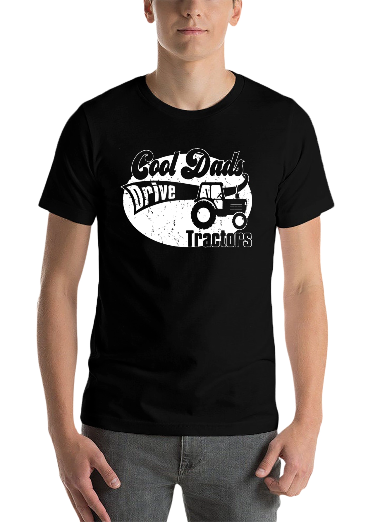 Black Cool Dads Tractor Graphic T-Shirt - Black view 7