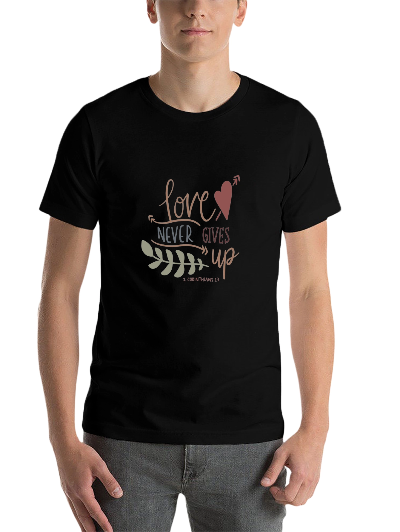Black Love Never Gives Up T-Shirt - 1 Corinthians 13 view 7