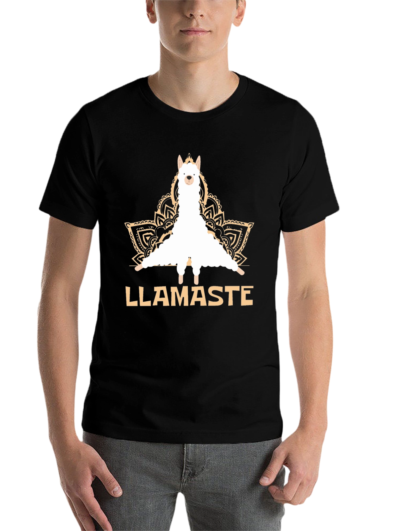 Black Llamaste Men's Graphic T-Shirt view 7