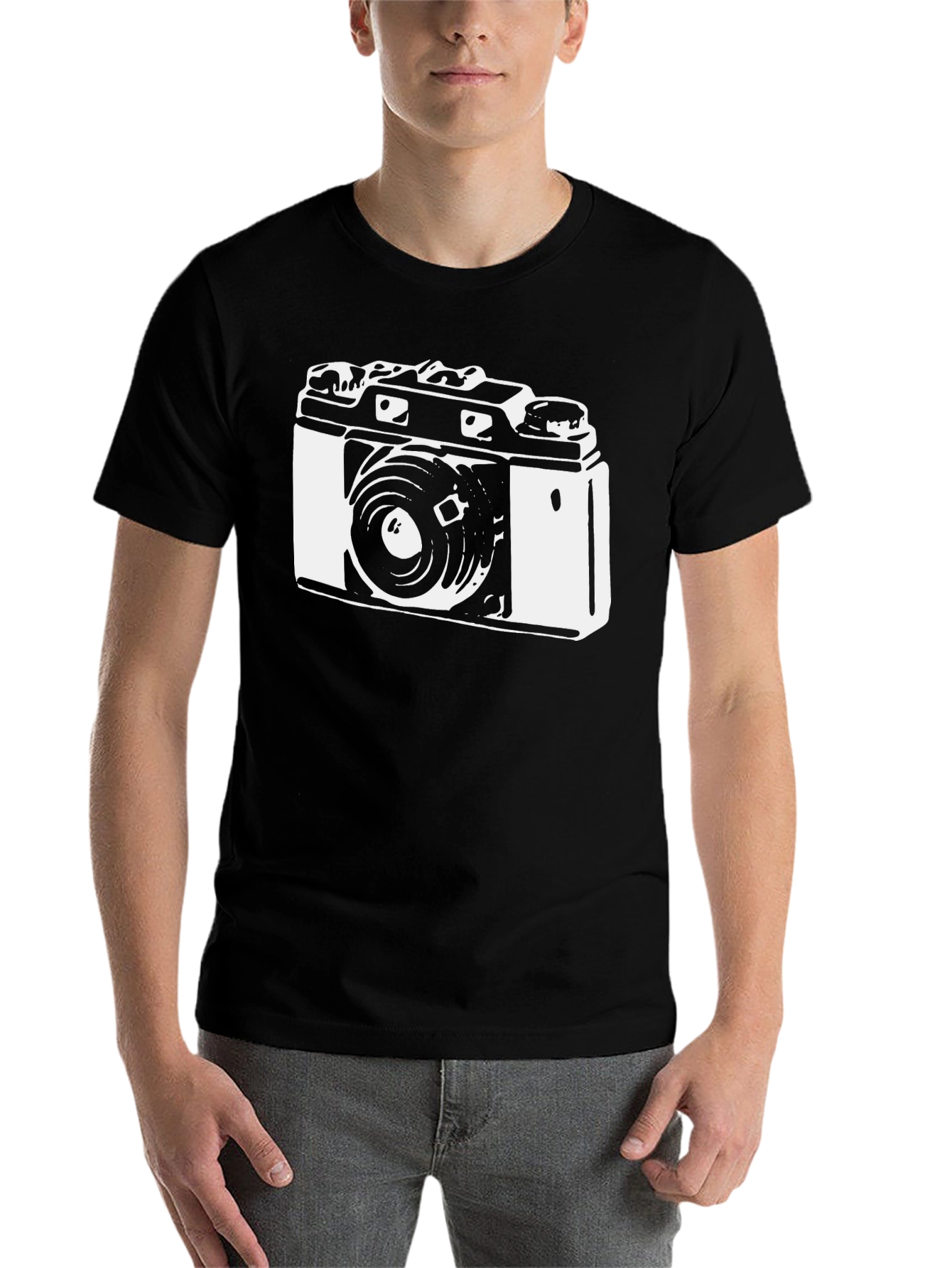 Black Vintage Camera Graphic T-Shirt - Classic Style view 7