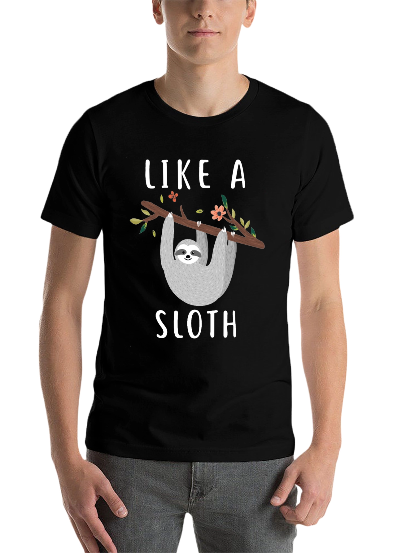 Black Like a Sloth T-Shirt - Funny Animal Tee view 7