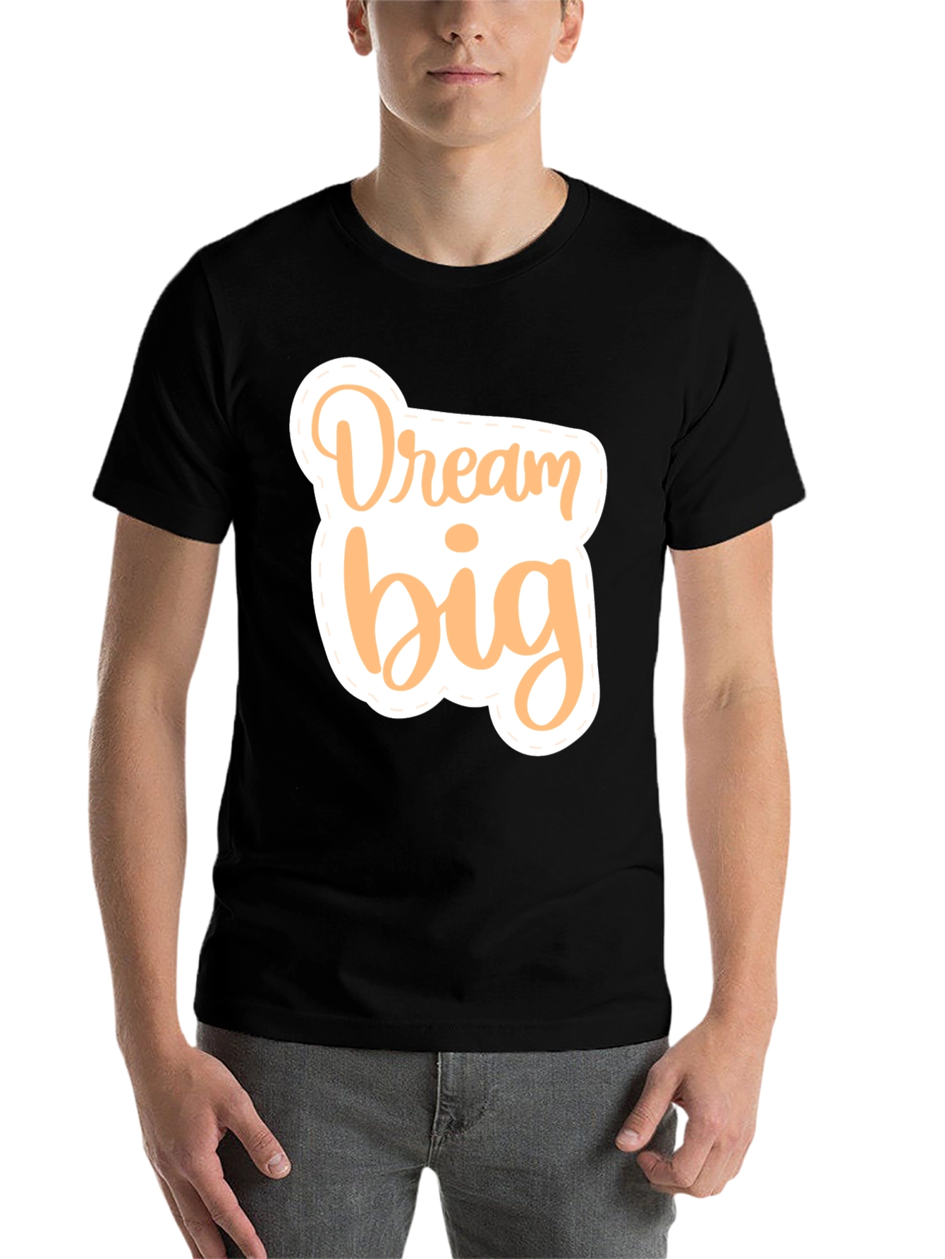 Black Dream Big Graphic Tee - Inspirational Black T-Shirt view 7