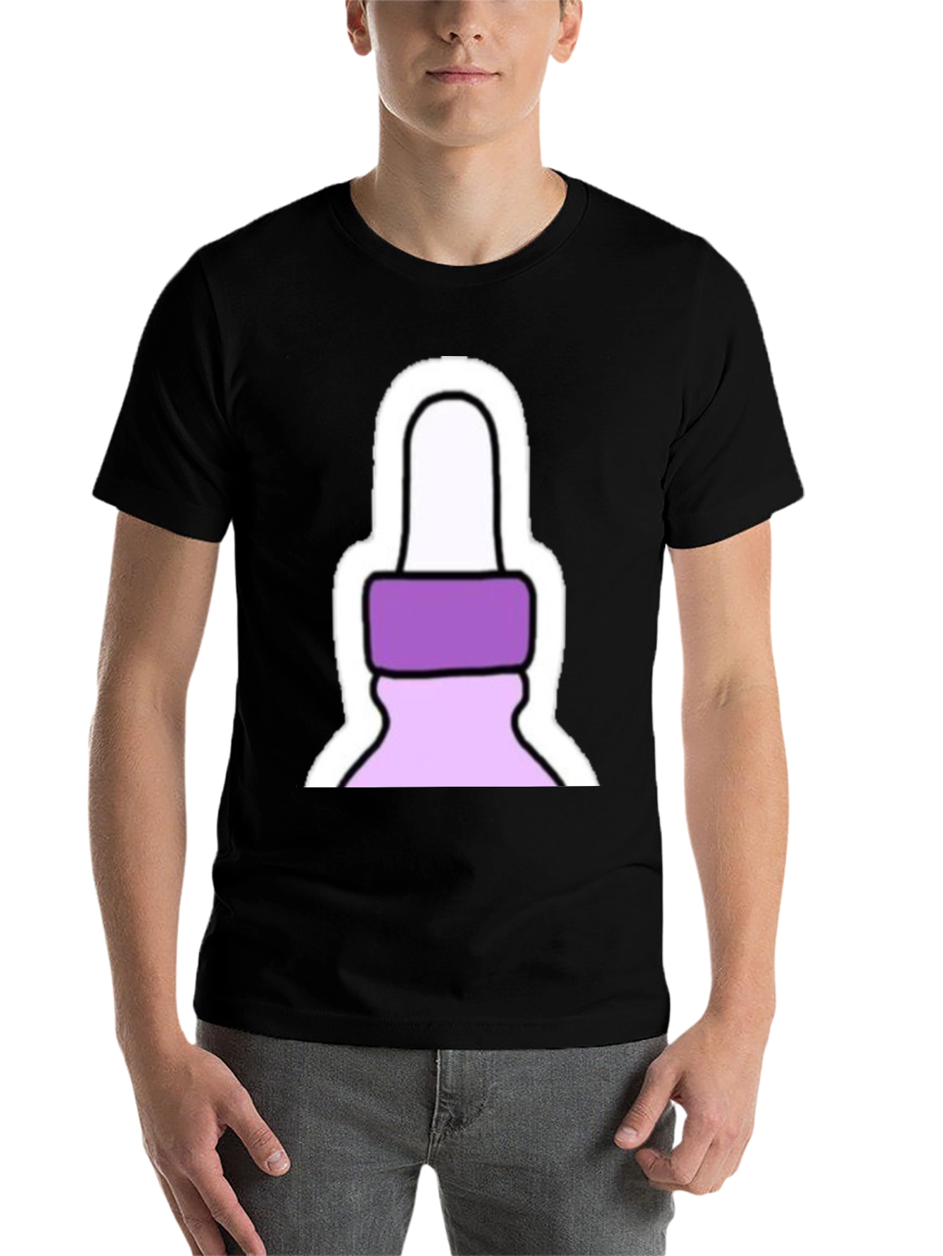 Black Novelty Baby Bottle T-Shirt - Unique Graphic Tee view 7