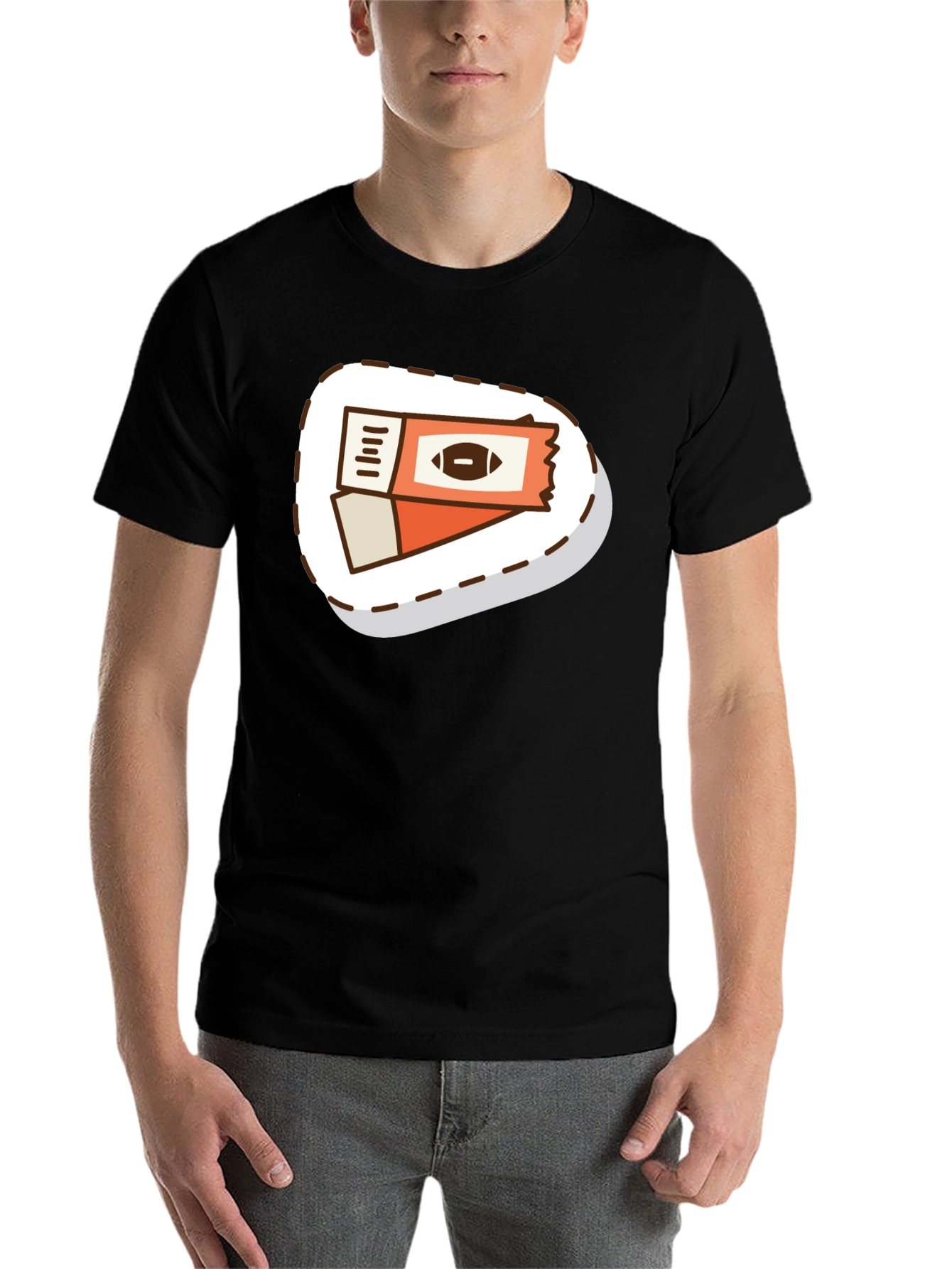 Black Football Ticket Graphic T-Shirt view 7