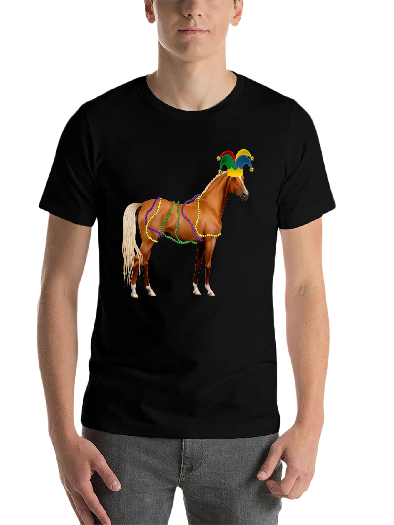 Mardi Gras Horse Graphic T-Shirt - 7