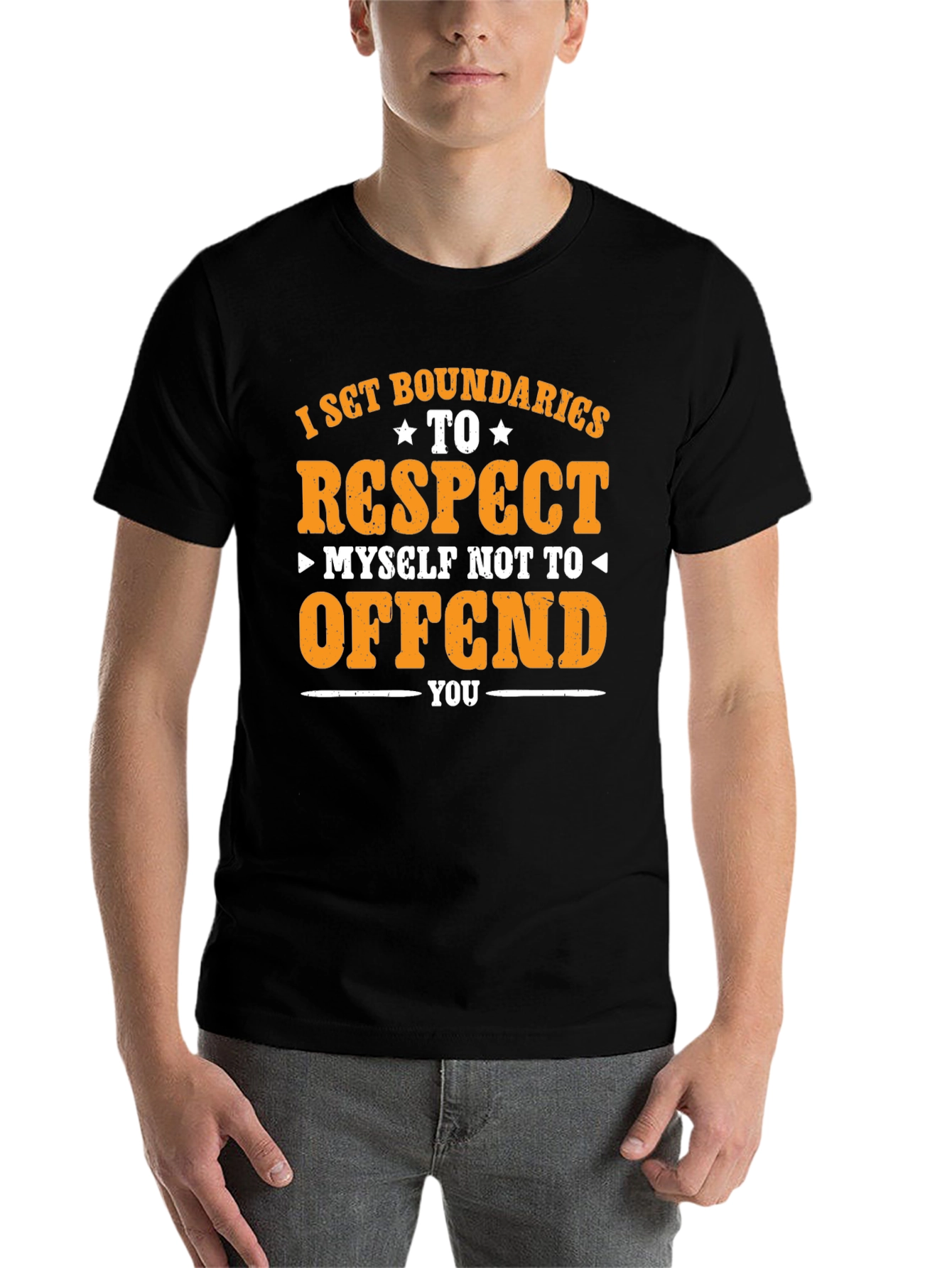 Black Boundaries Respect Graphic Tee view 7