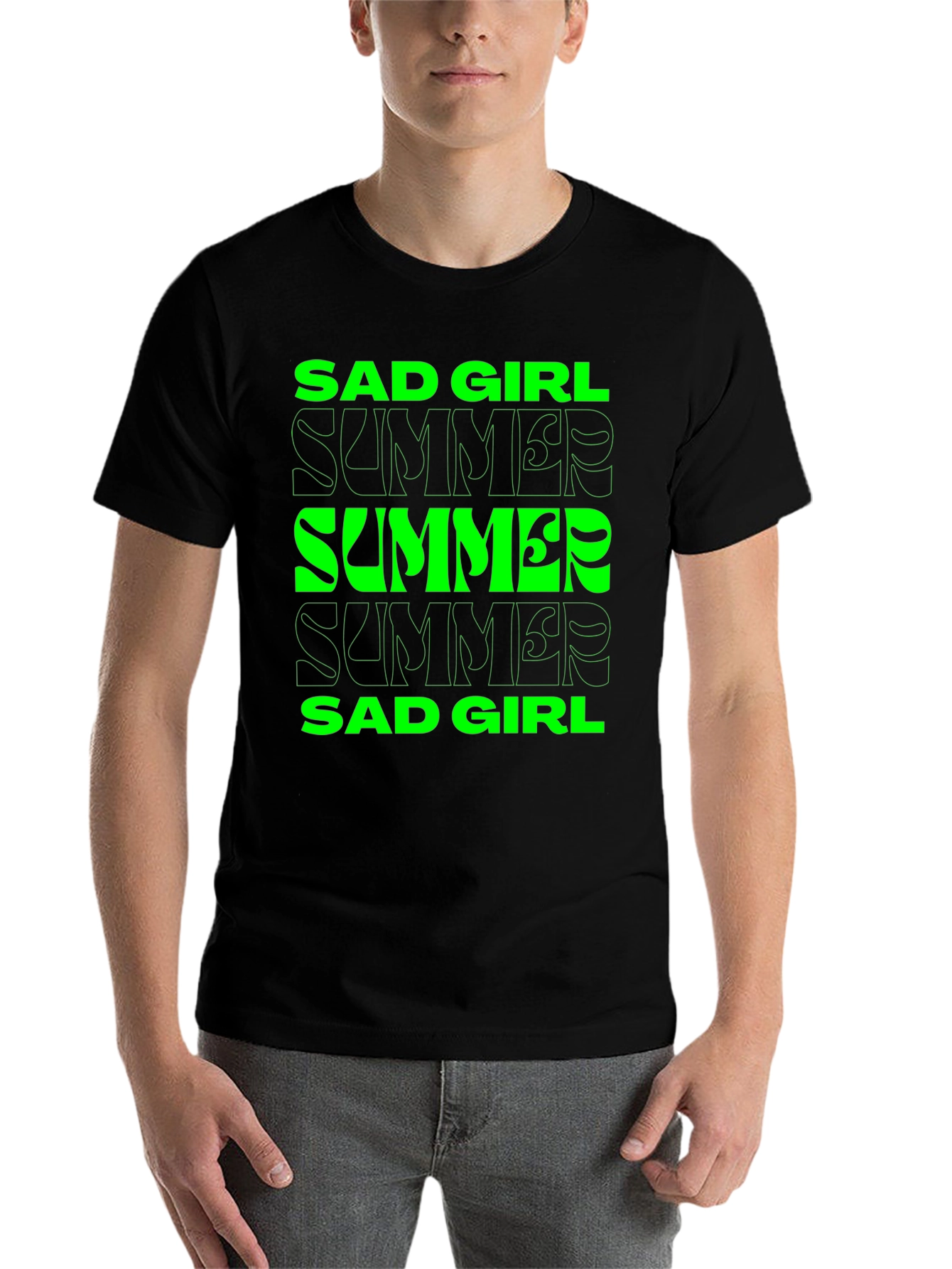 Sad Girl Summer Graphic Tee - Black - 7