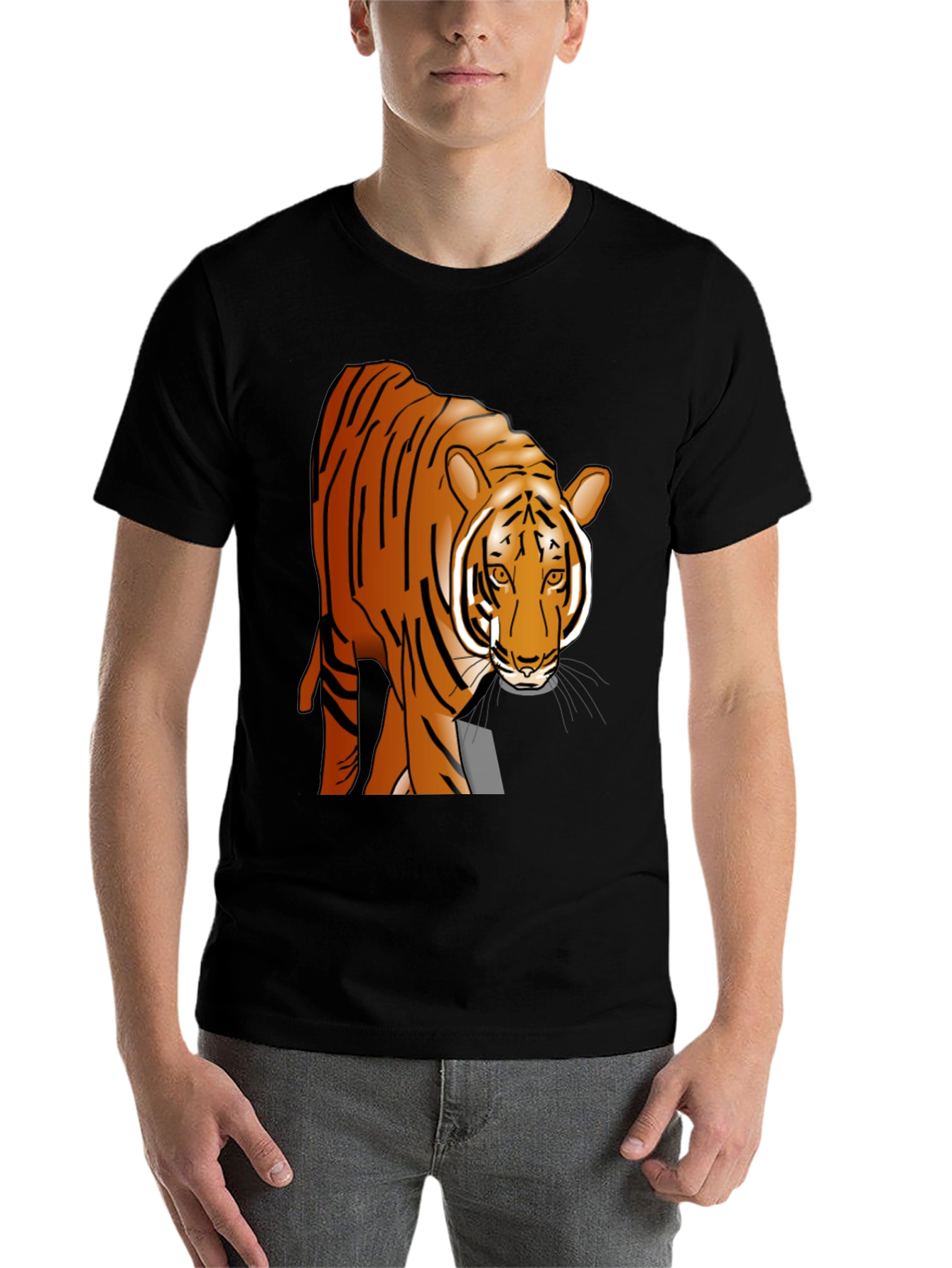 Black Tiger Graphic Black T-Shirt - Wildlife Tee view 7