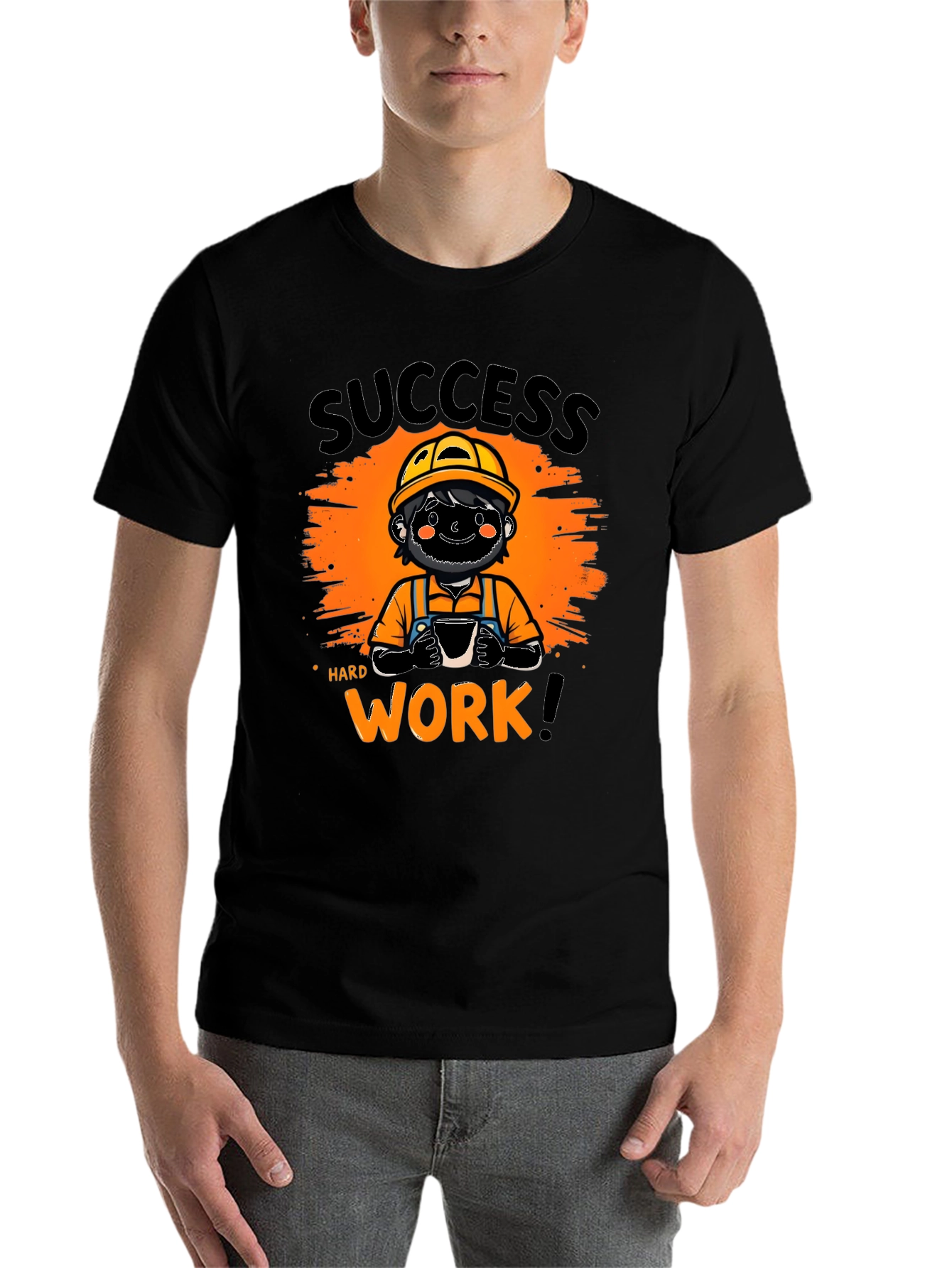 Black Success Hard Work Graphic T-Shirt view 7