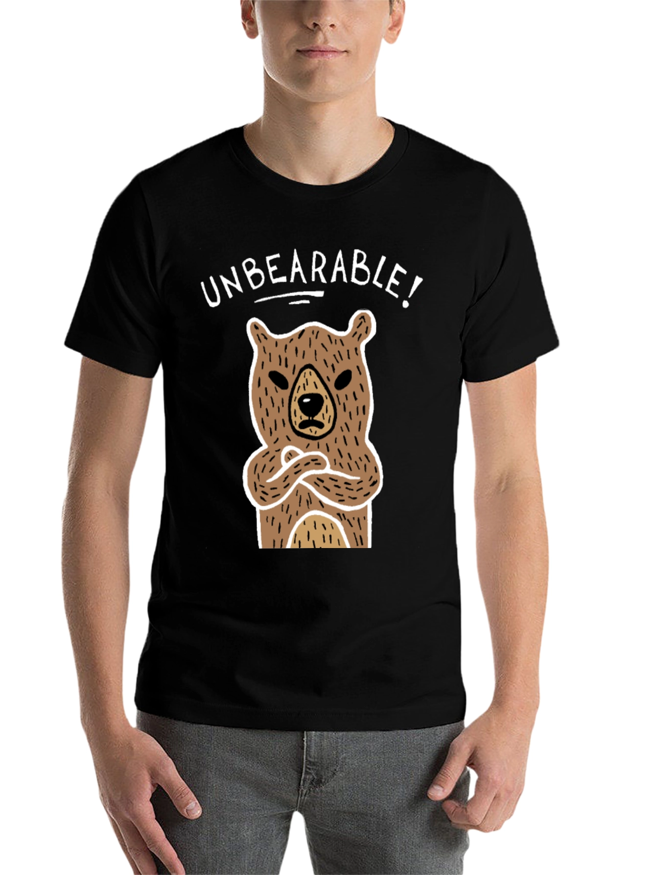 Black Unbearable Bear Graphic T-Shirt view 7