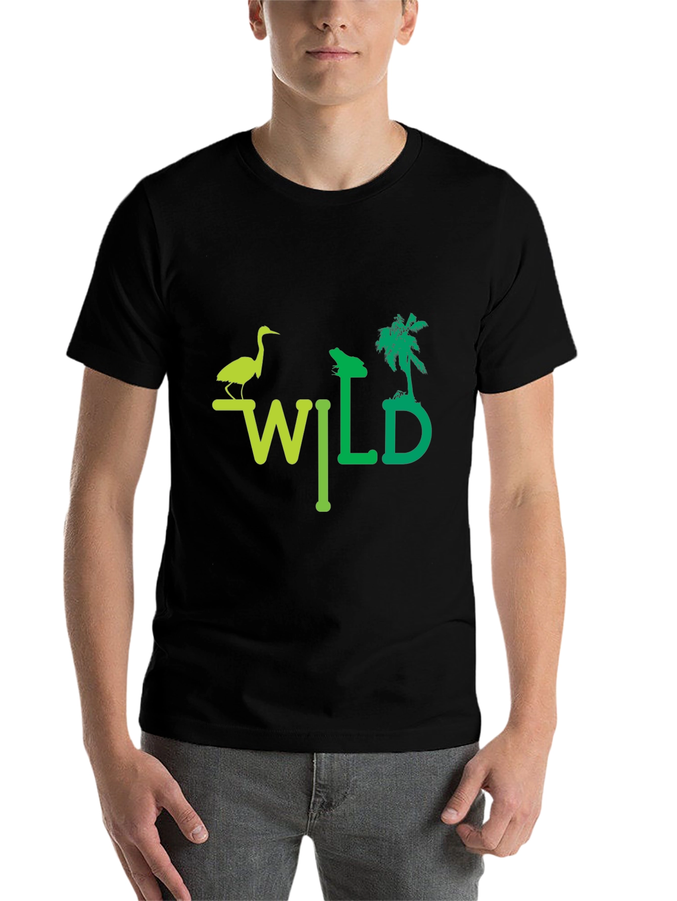 Black Wild Nature Graphic T-Shirt - Unisex Black Tee view 7