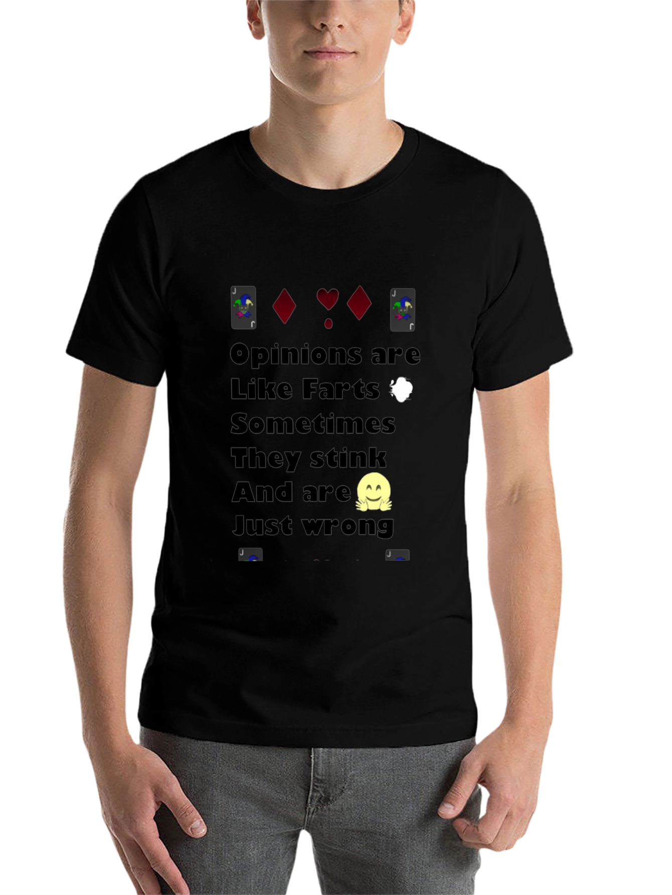 Black Funny Opinion T-Shirt - Like Farts view 7