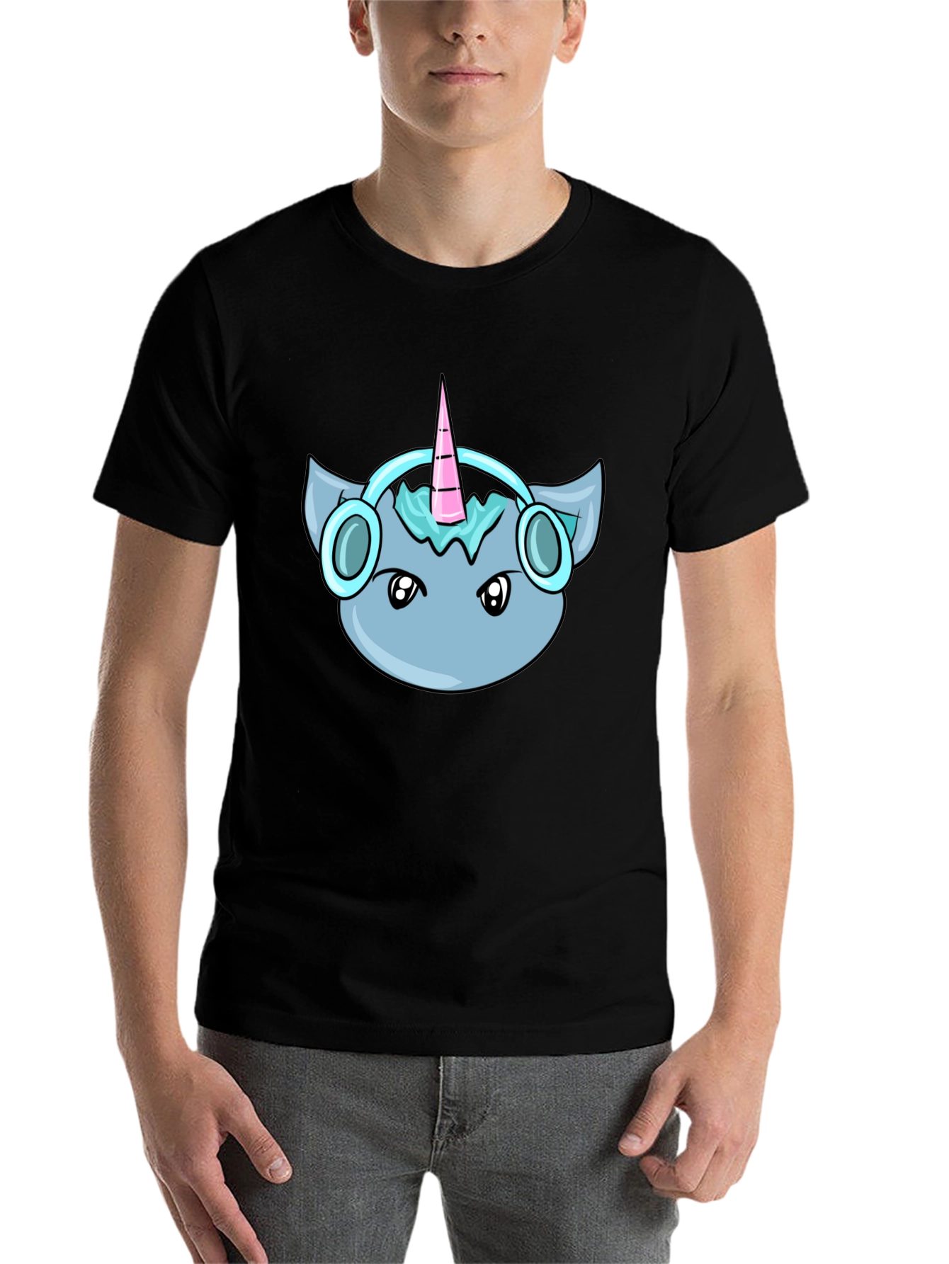 Black Unicorn Headphone Tee view 7