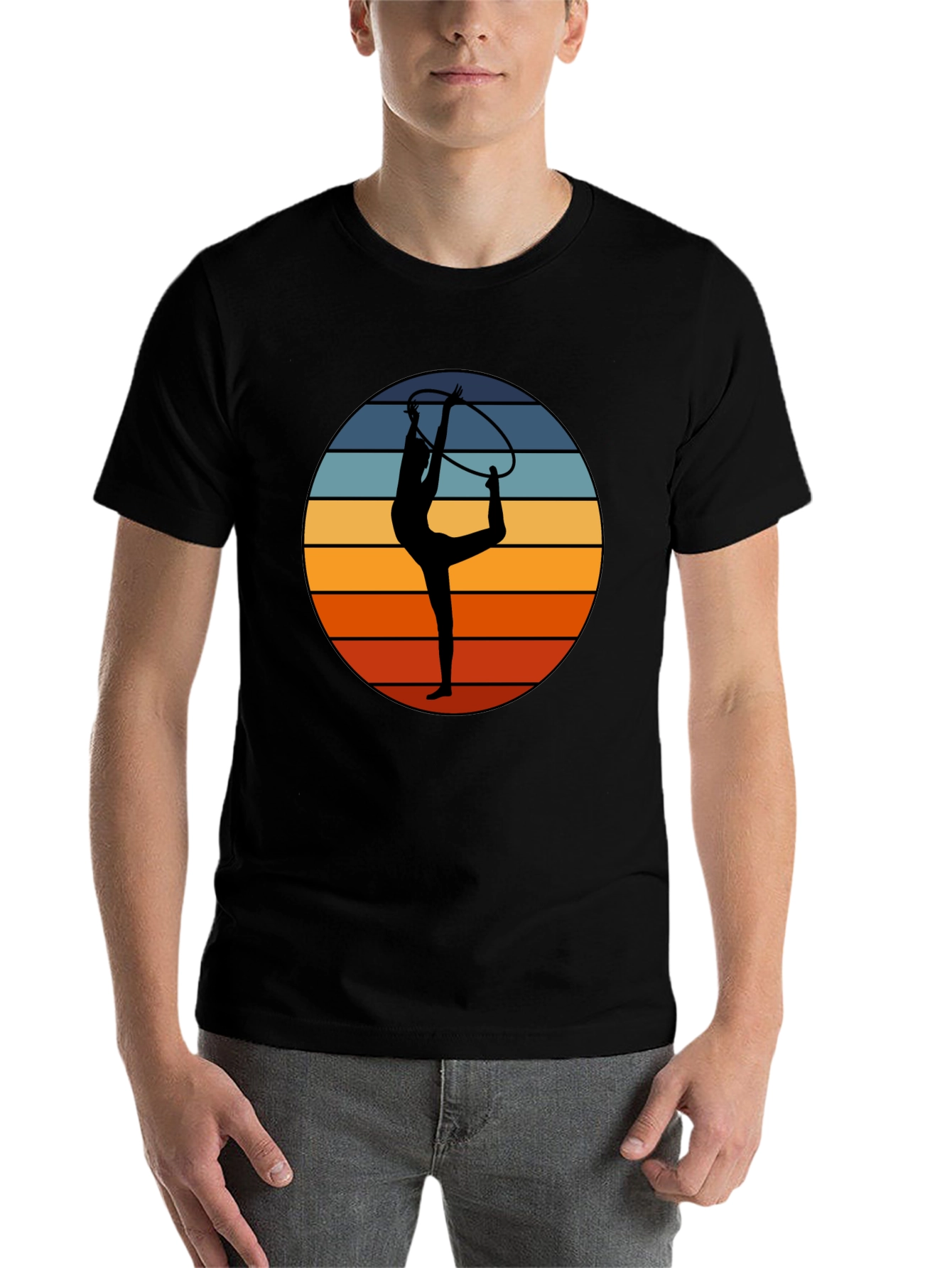 Black Retro Gymnast T-Shirt view 7