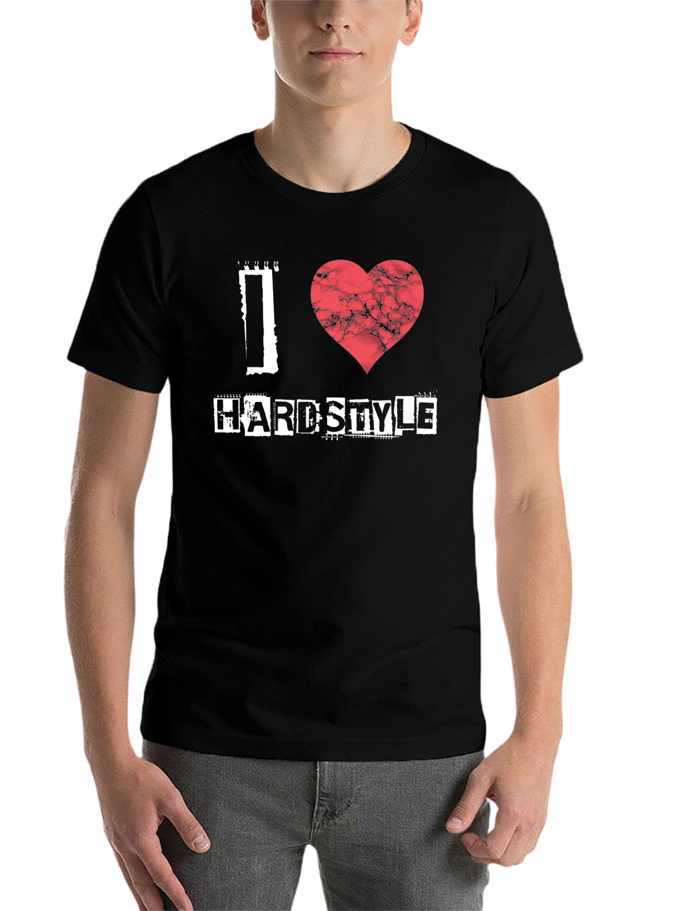 Black I Heart Hardstyle Black T-Shirt view 7