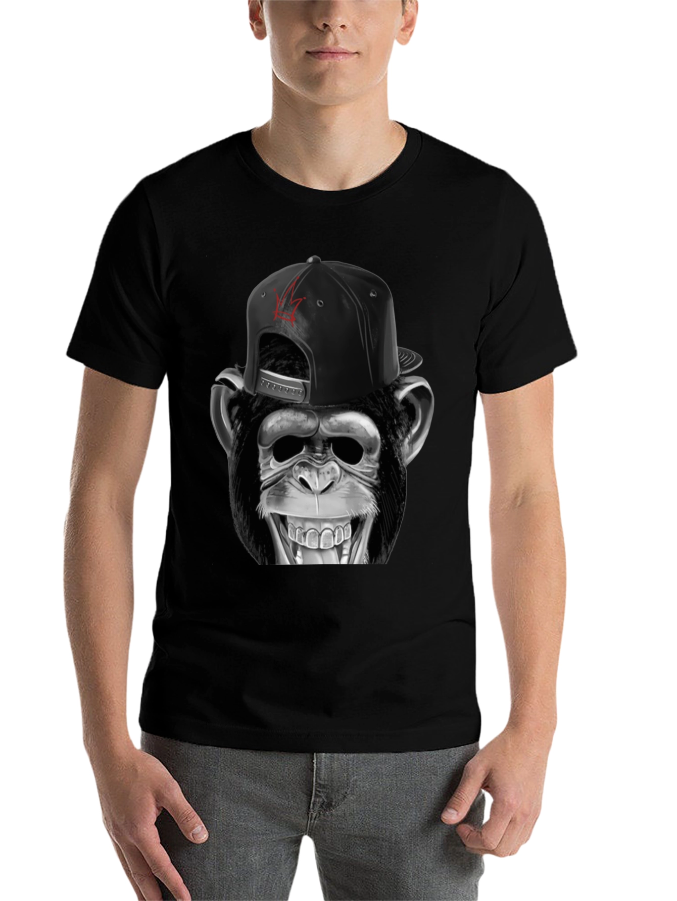 Black Monkey T-Shirt - Funny Animal Tee view 7