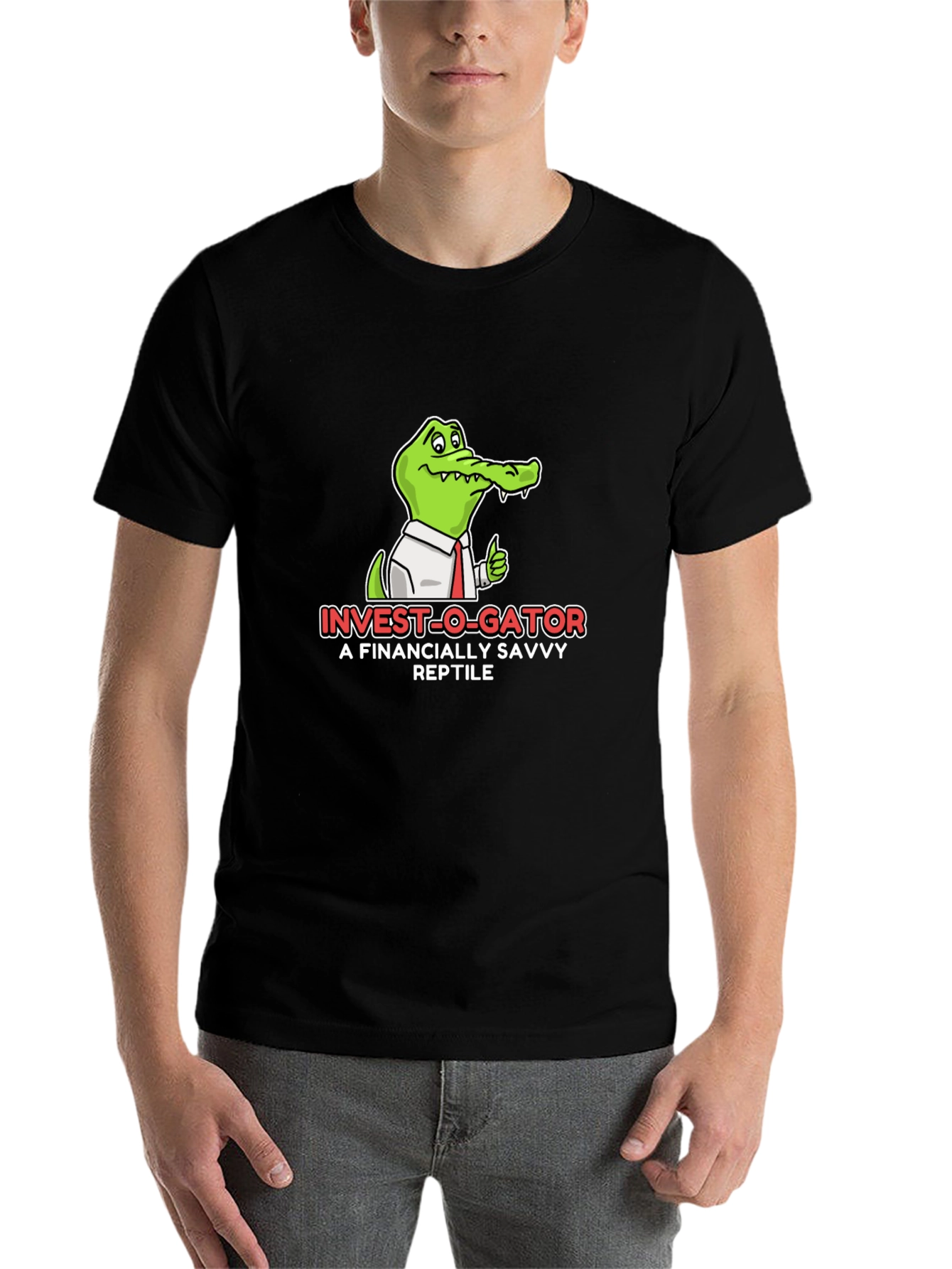 Black Invest-O-Gator Black Graphic T-Shirt view 7