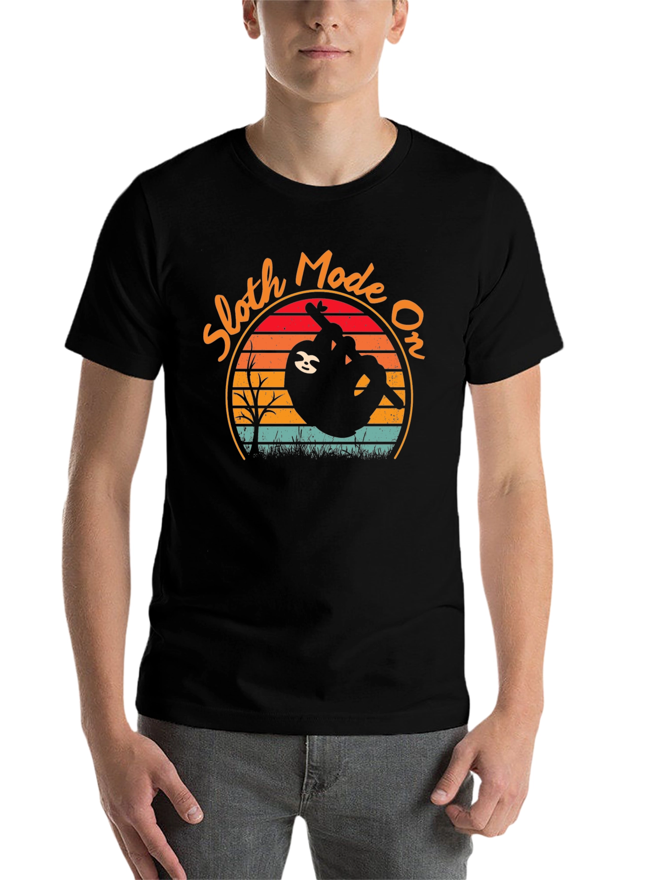 Black Sloth Mode On T-Shirt - Relaxed Style view 7