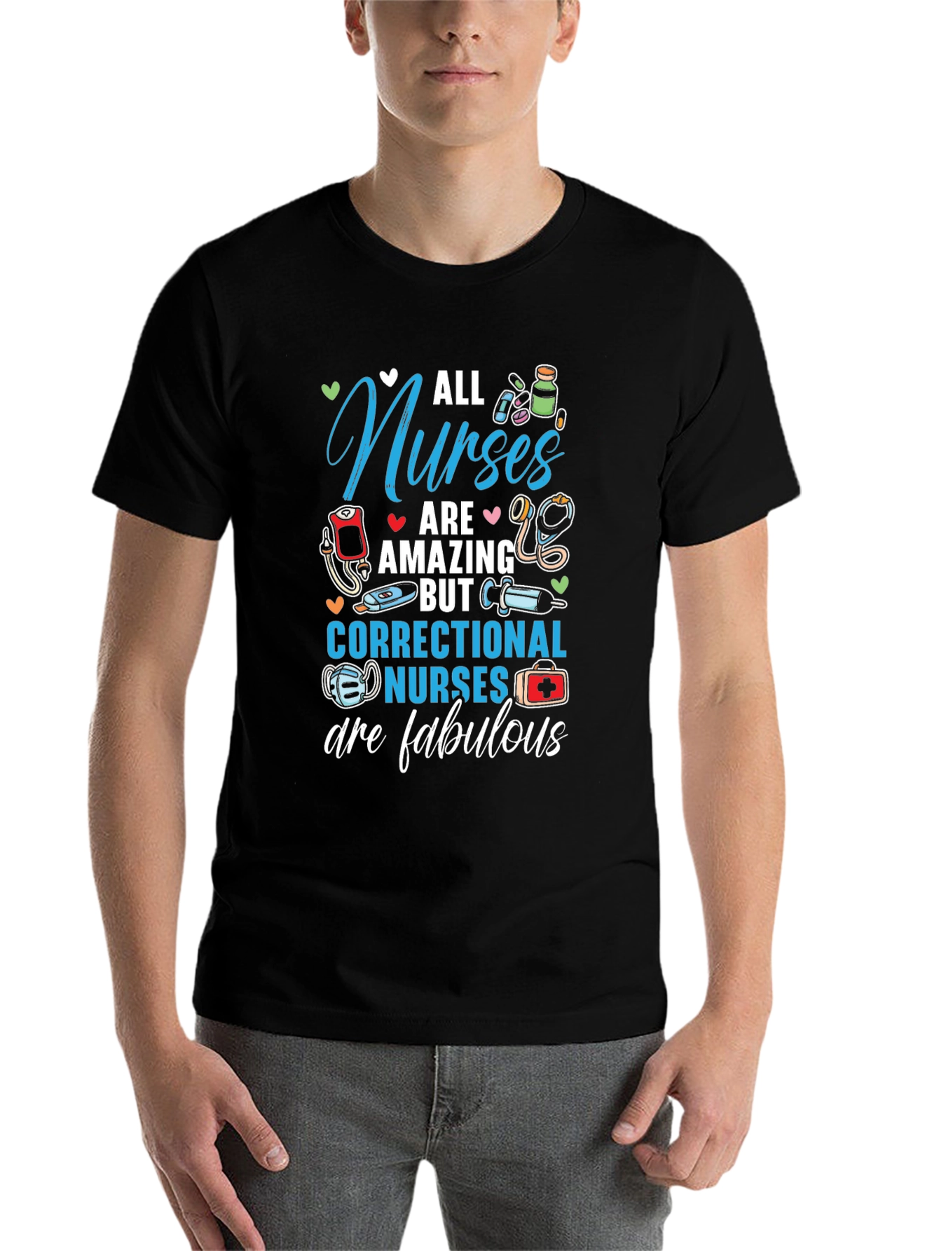 Black Correctional Nurse Fabulous T-Shirt view 7