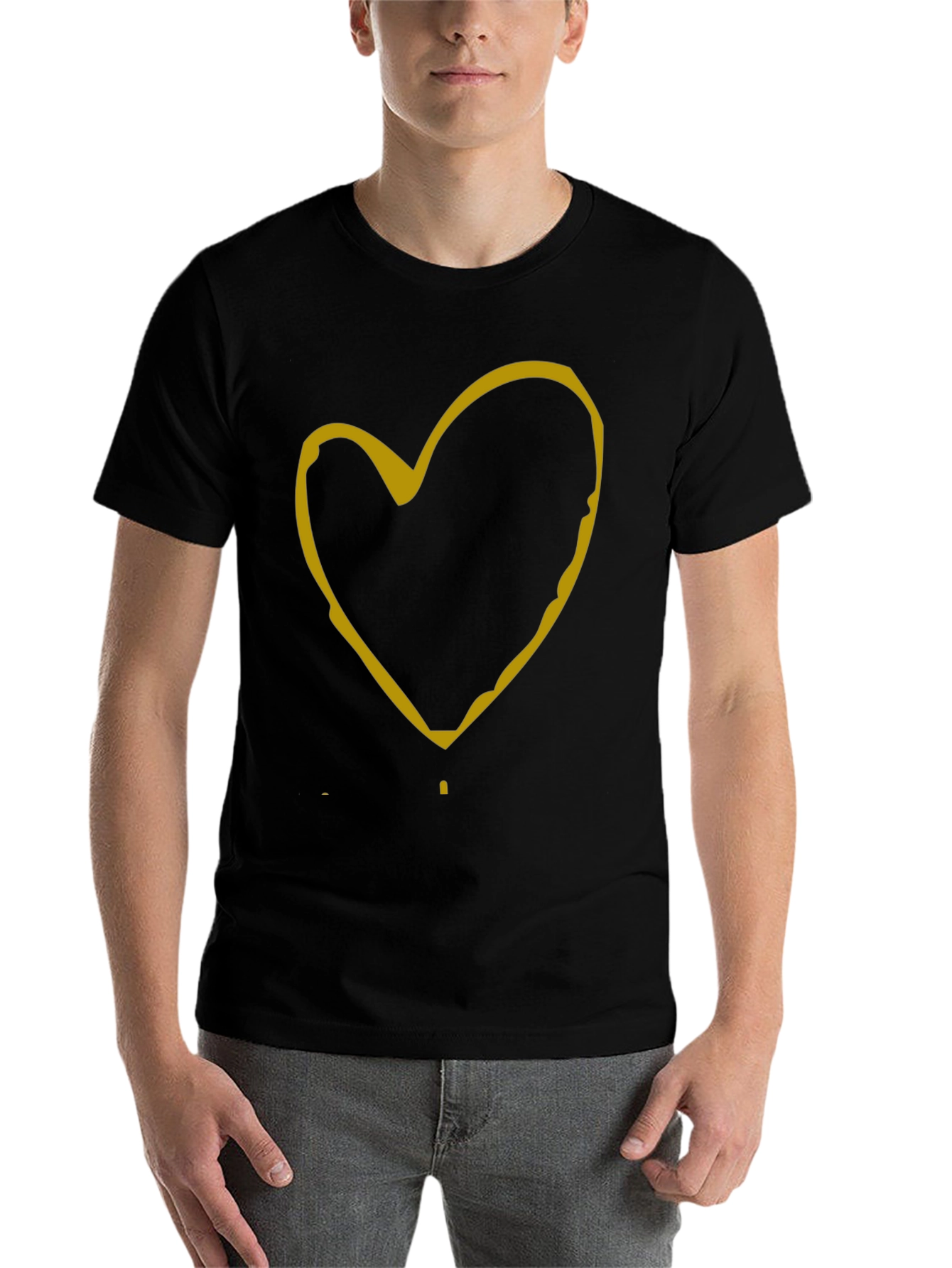 Black Heart Graphic Tee - Casual Black T-Shirt view 7