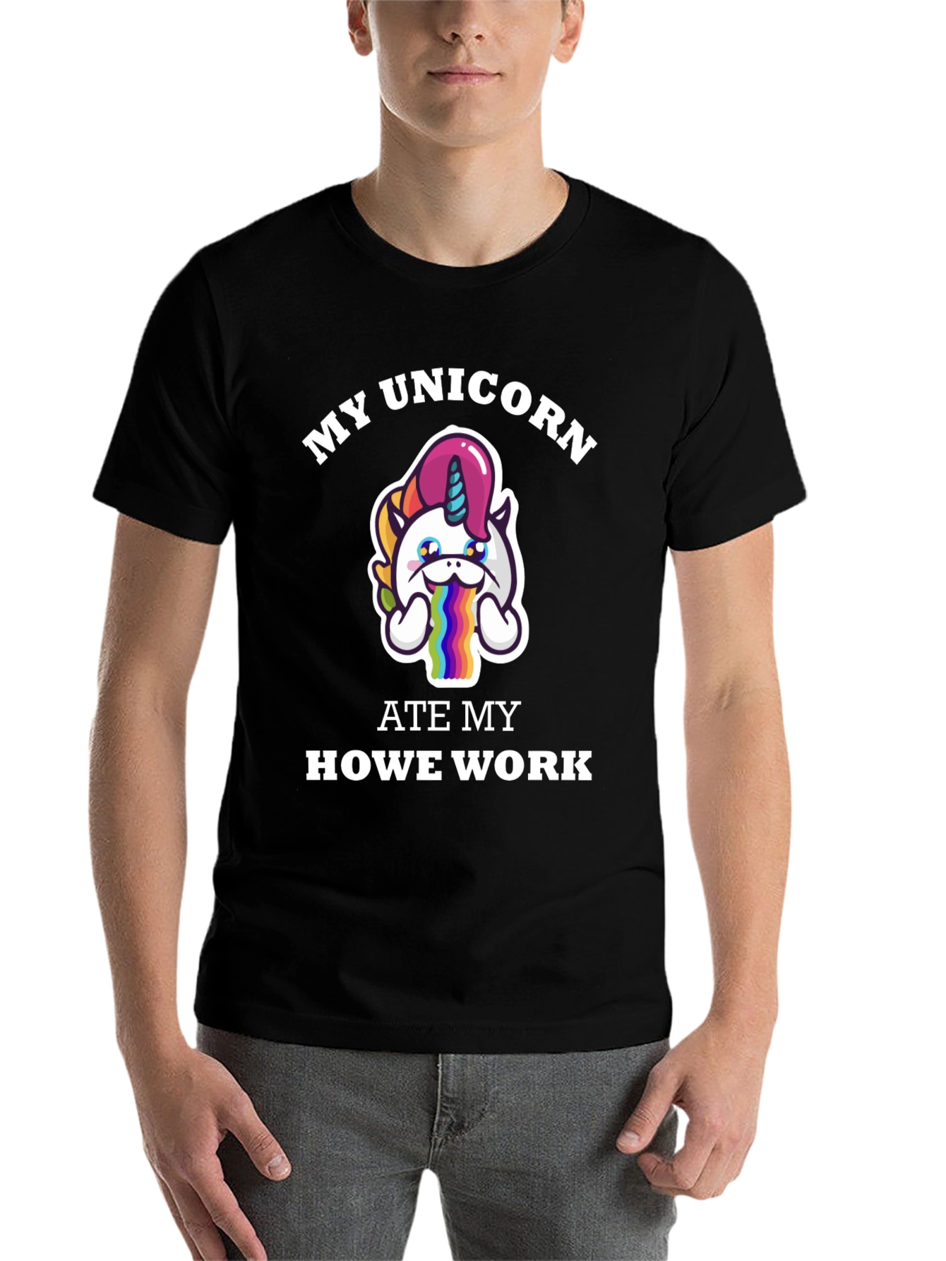 Black My Unicorn Ate My Homework T-Shirt view 7