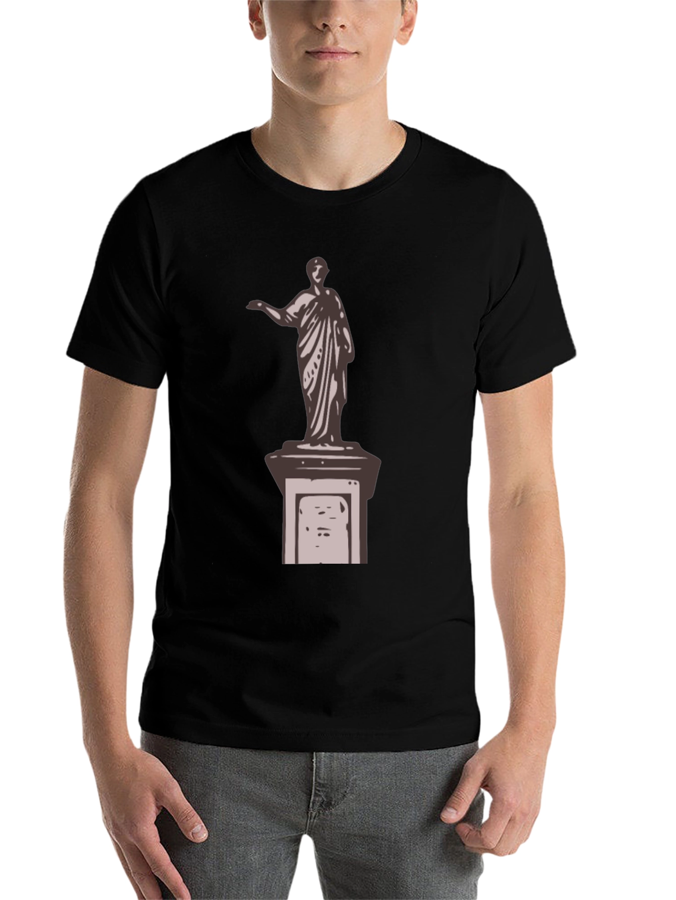 Black Statue Graphic T-Shirt - Cool Design view 7