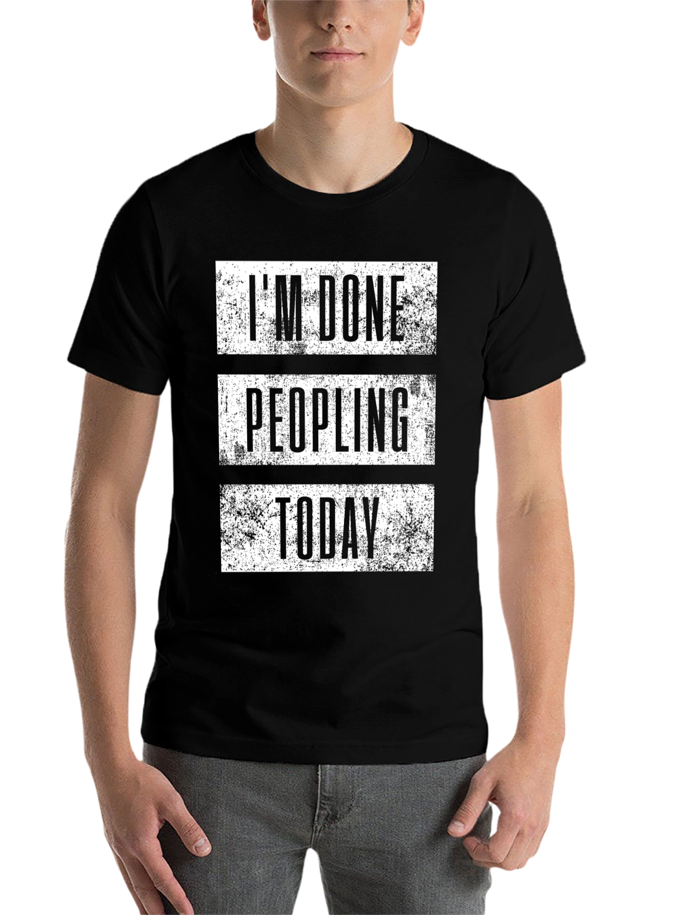 Black I'm Done Peopling Today Graphic Tee - Black view 7