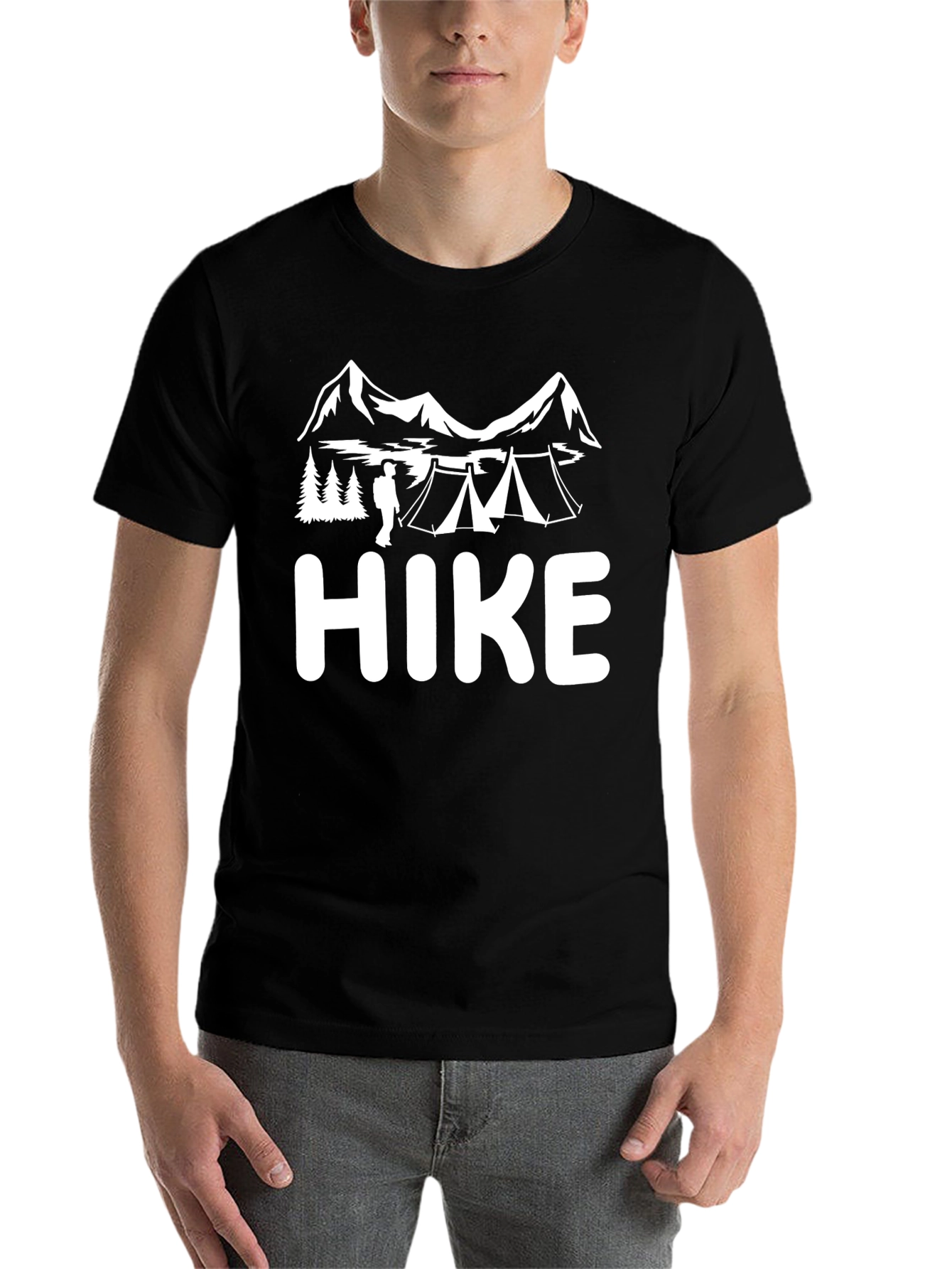 Black Hike Adventure T-Shirt - Black Cotton Tee view 7