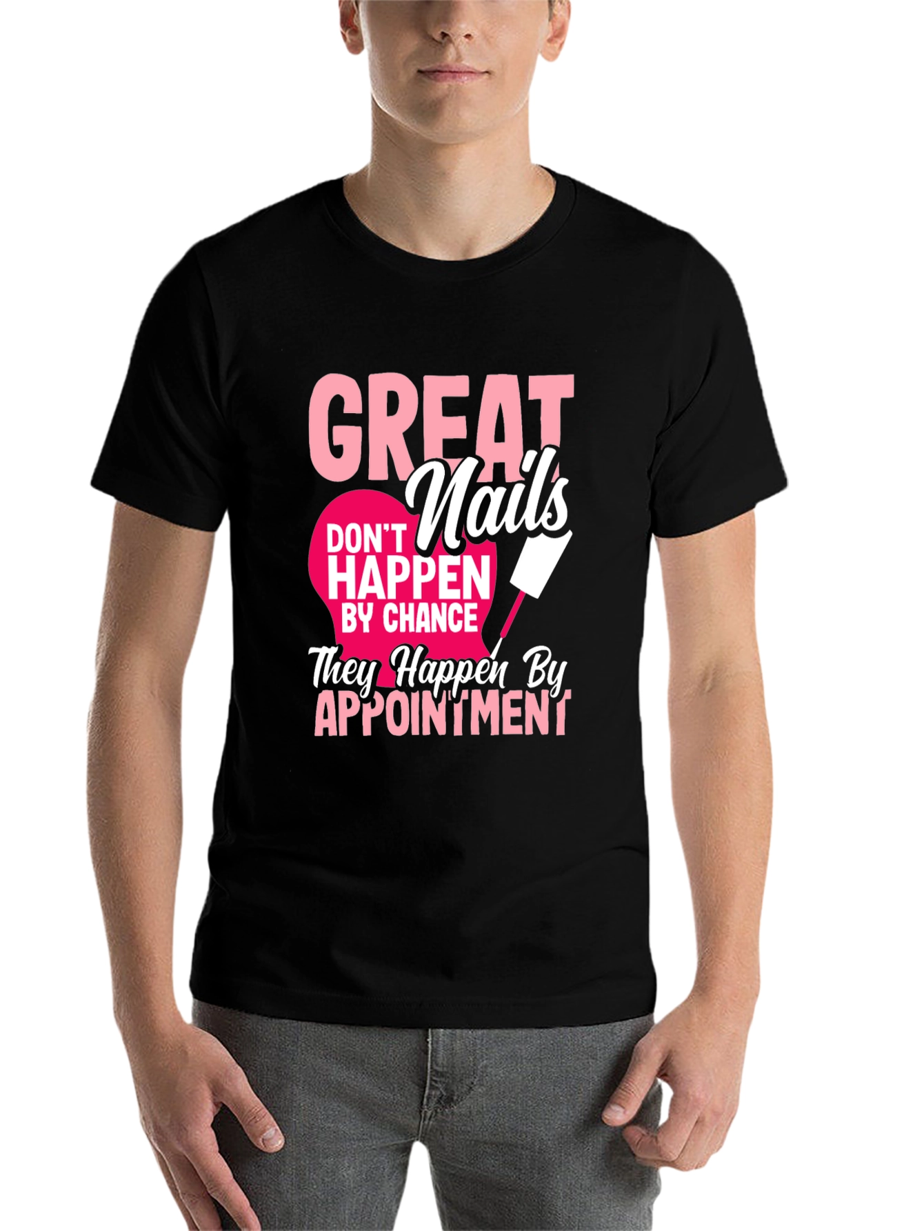 Black Great Nails Appointment T-Shirt view 7