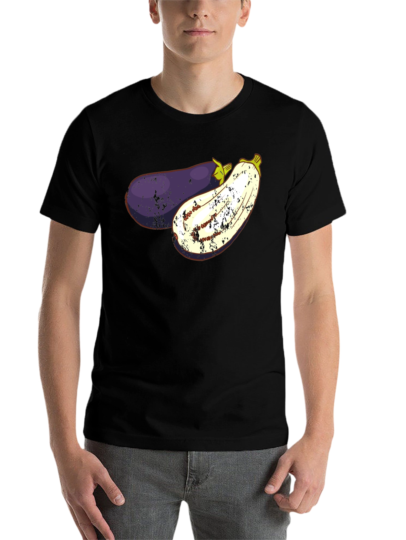 Black Eggplant Graphic T-Shirt - Unisex Casual Tee view 7