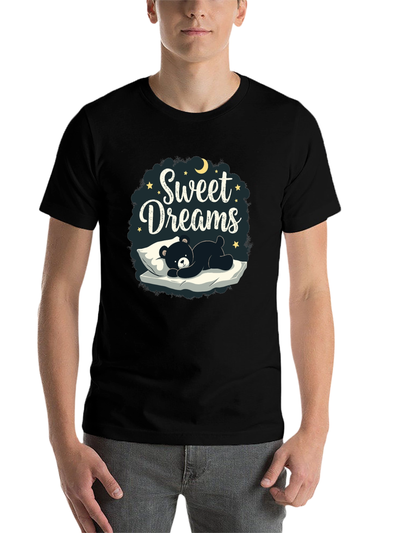 Black Sweet Dreams Bear Graphic T-Shirt view 7