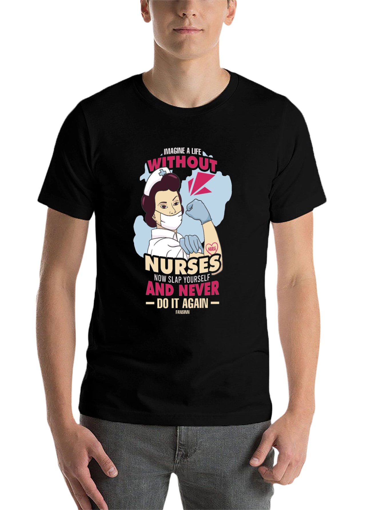 Black Nurse Graphic Tee - Imagine Life Without Nurses view 7